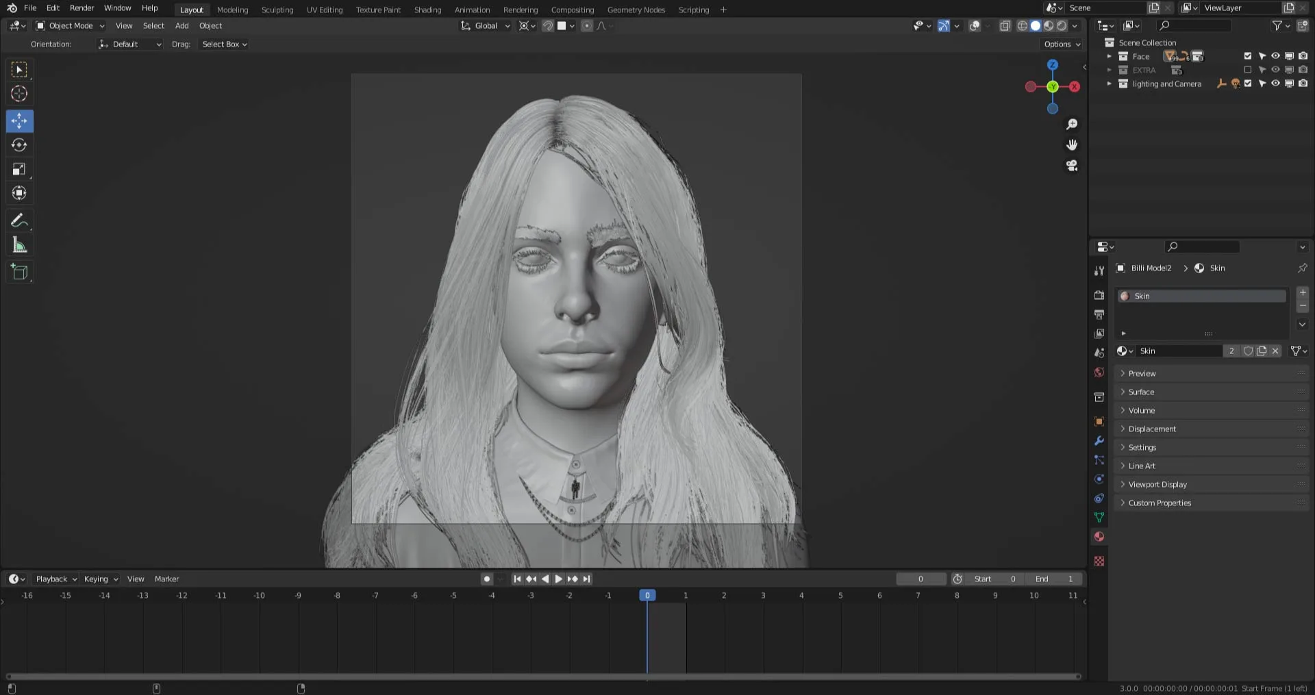 3D Billie eilish 3D Model | Blender3d