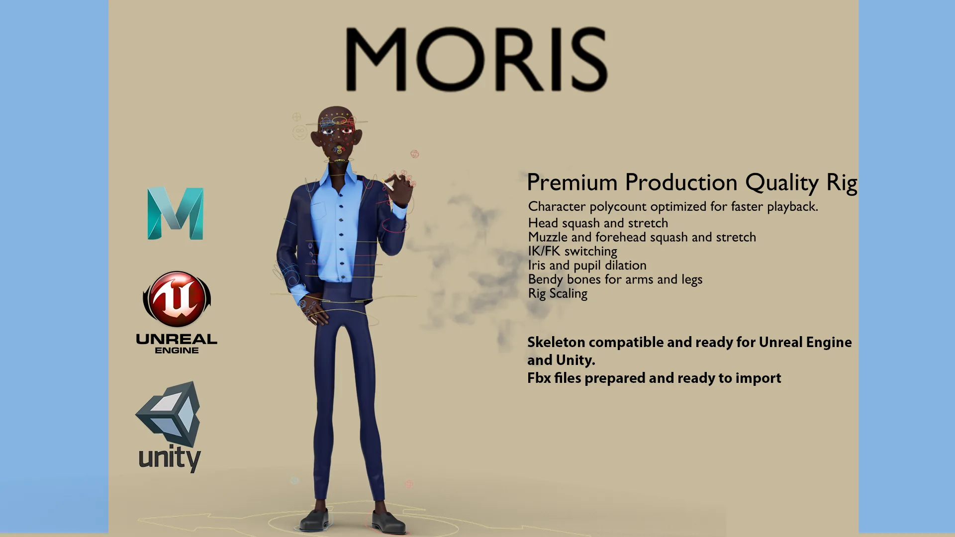 Moris Maya Version - Rigged