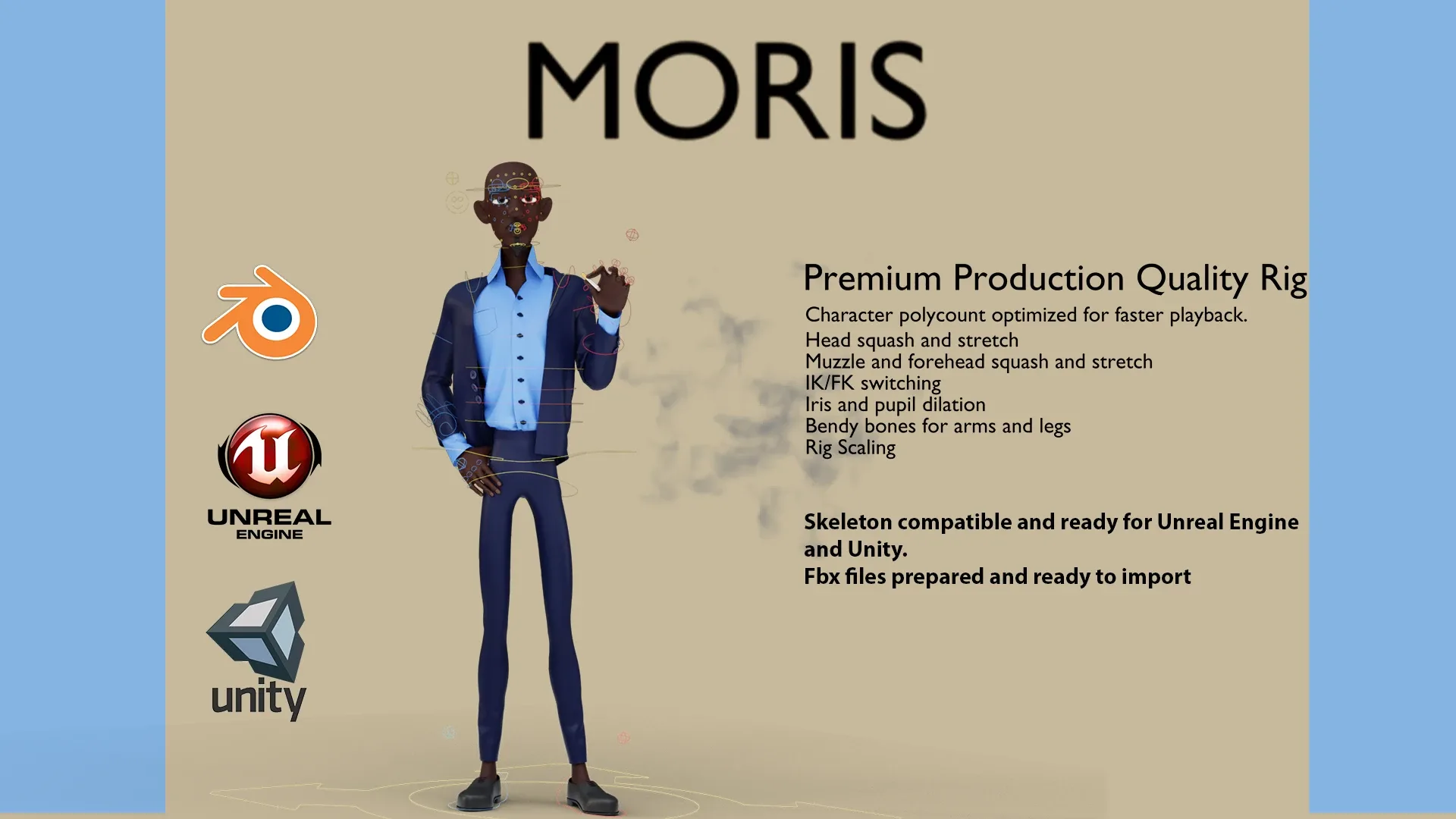 Moris Blender Version - Rigged