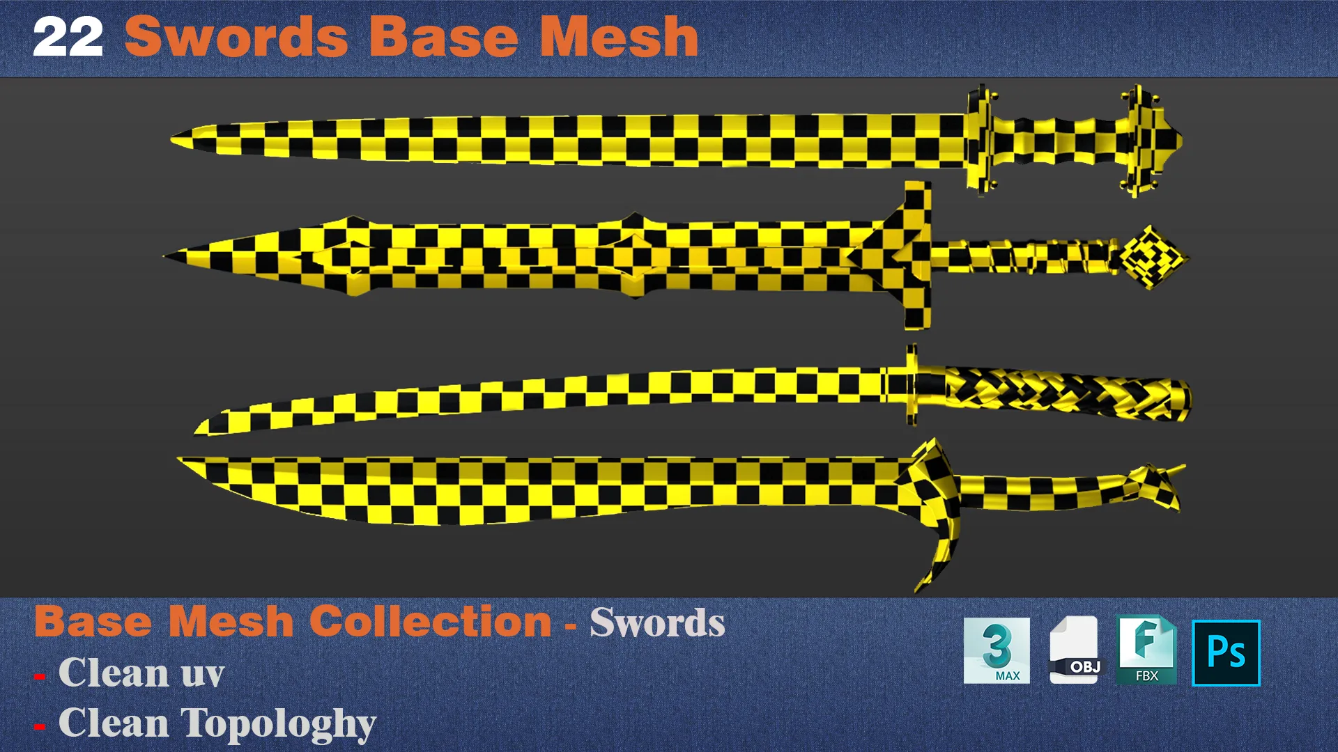 22 Swords Base Mesh Pack