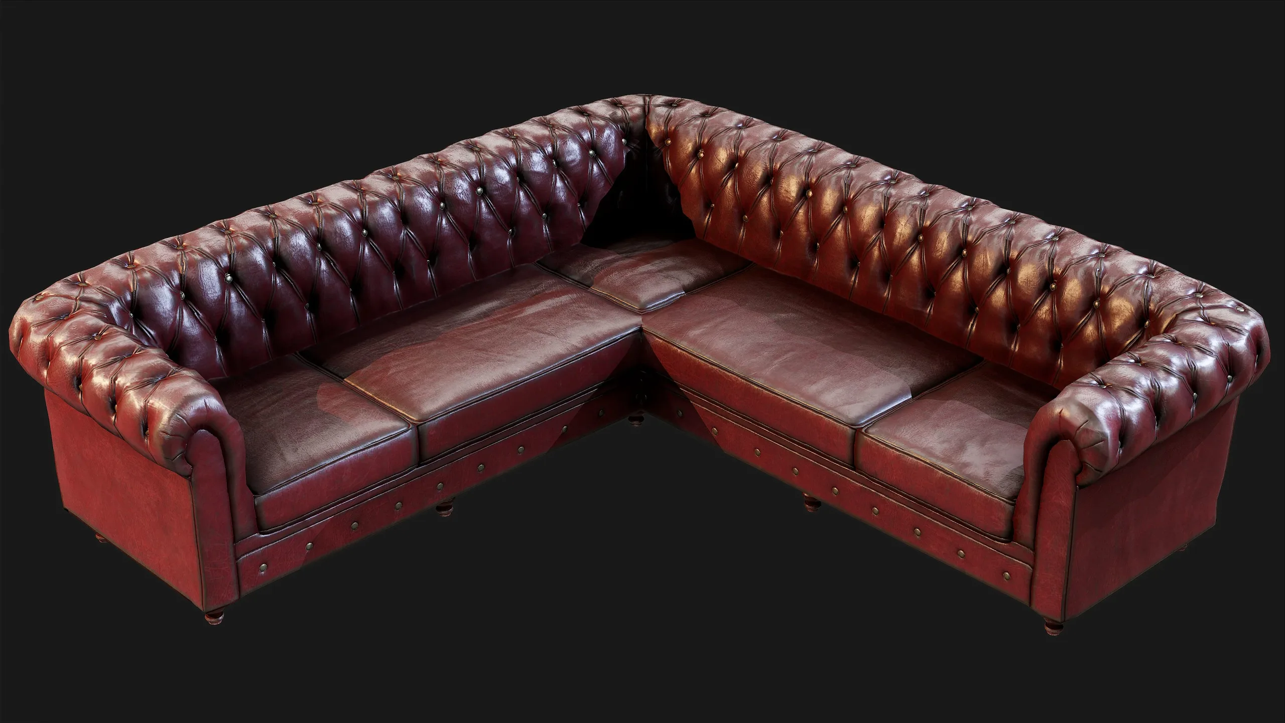 Leather Sofa - Game ready props