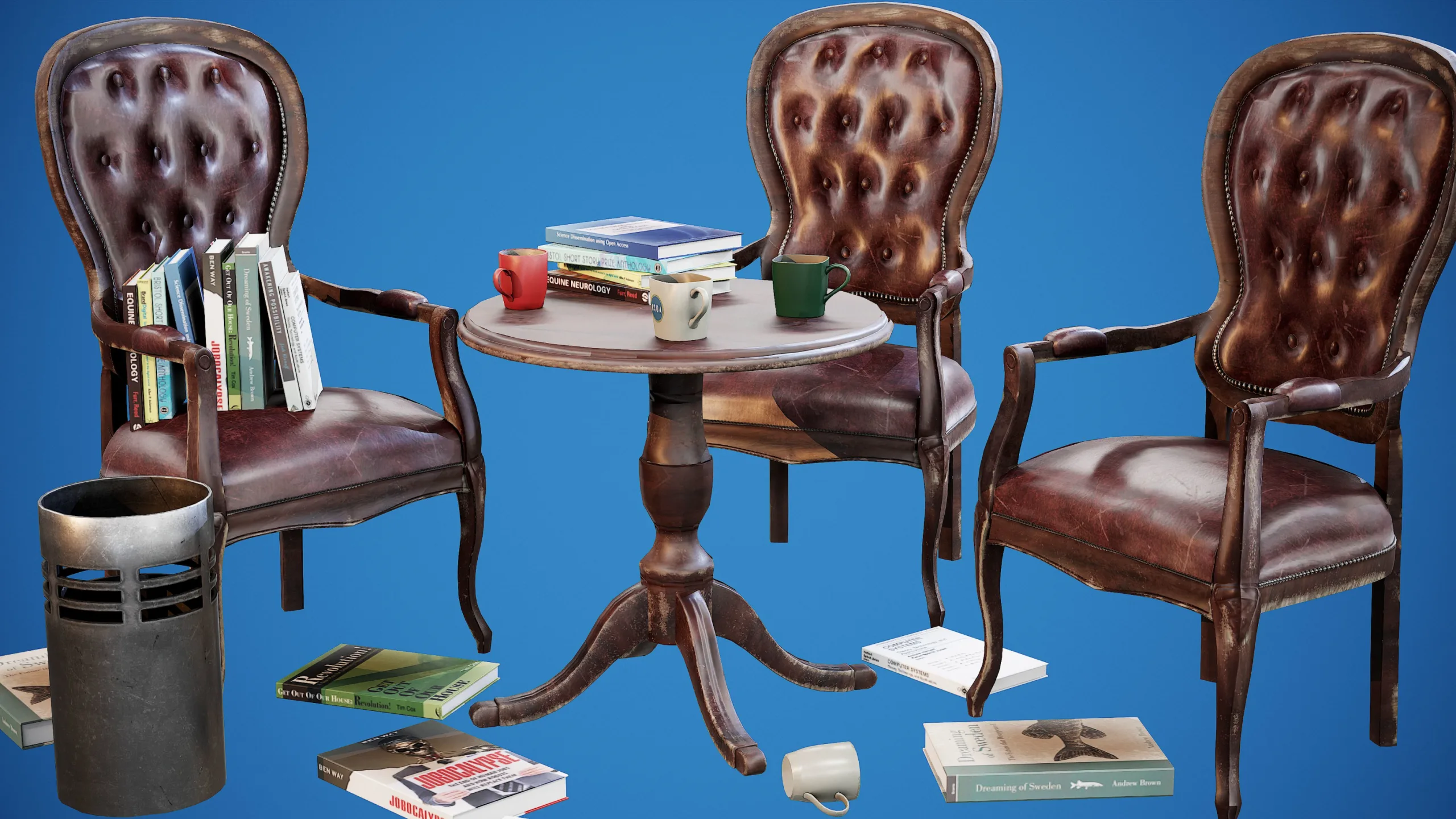 Chair And Table Pack - PBR Game Ready Props