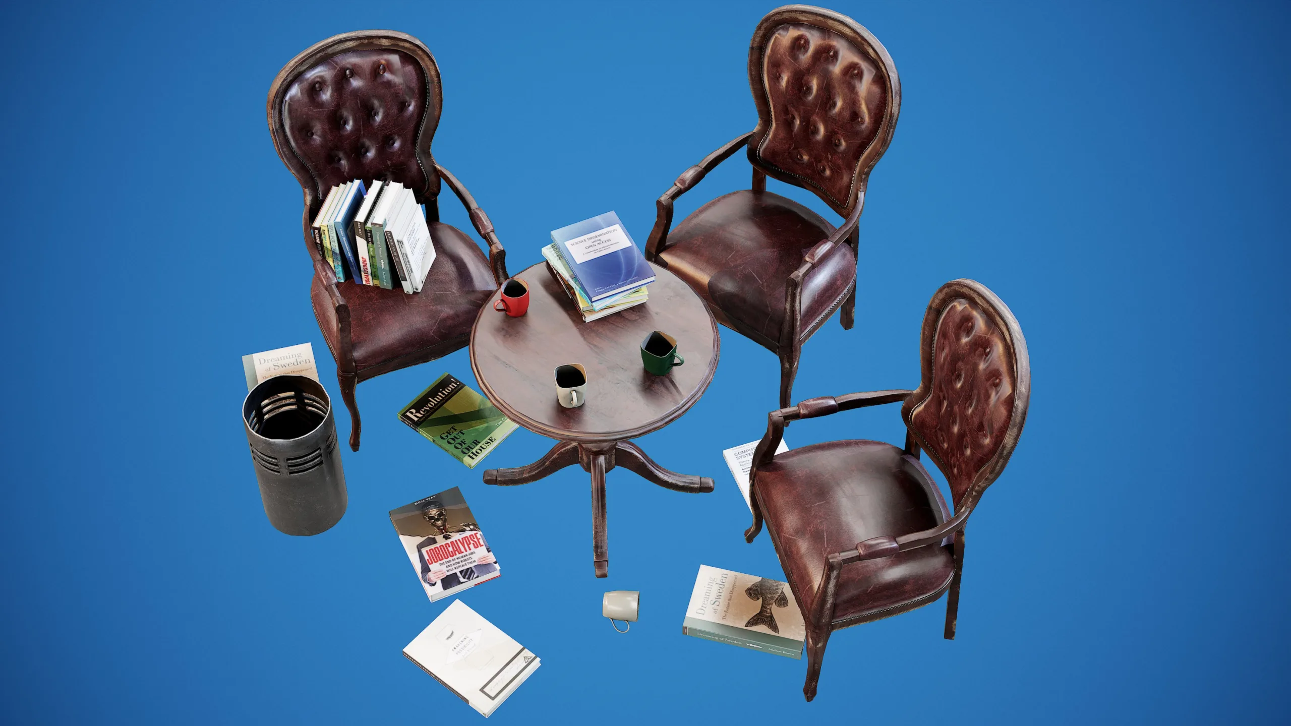 Chair And Table Pack - PBR Game Ready Props