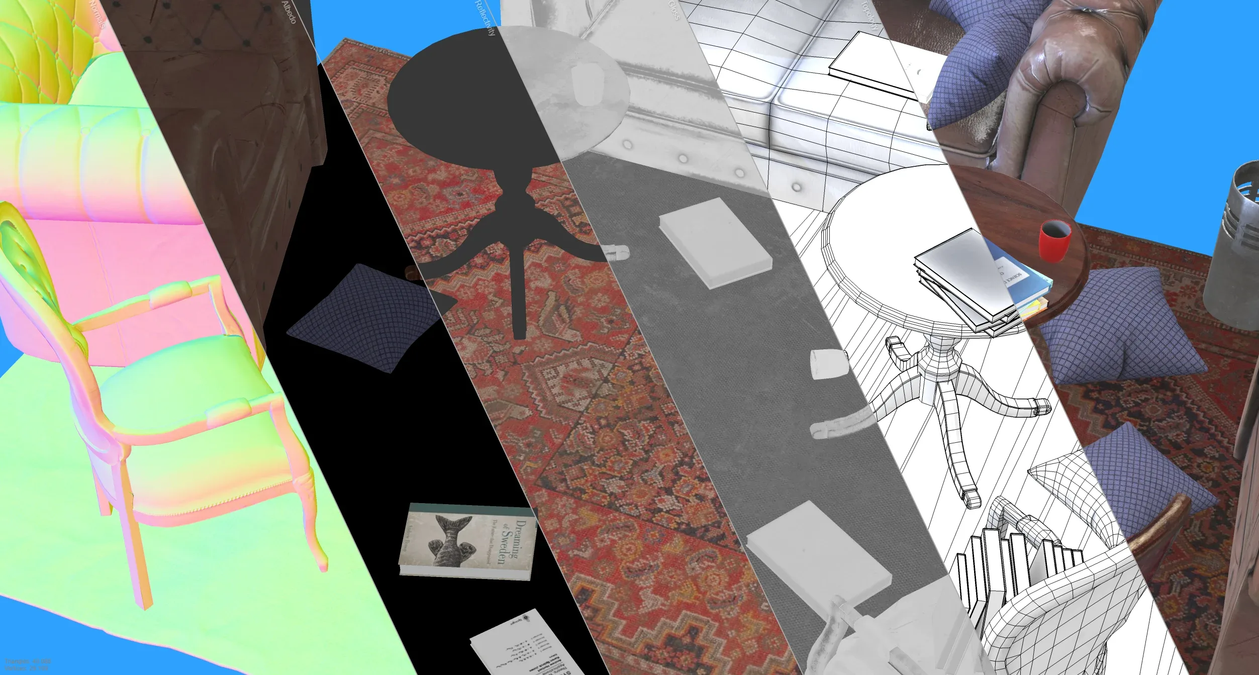 Armchair Set - PBR Game Ready Props