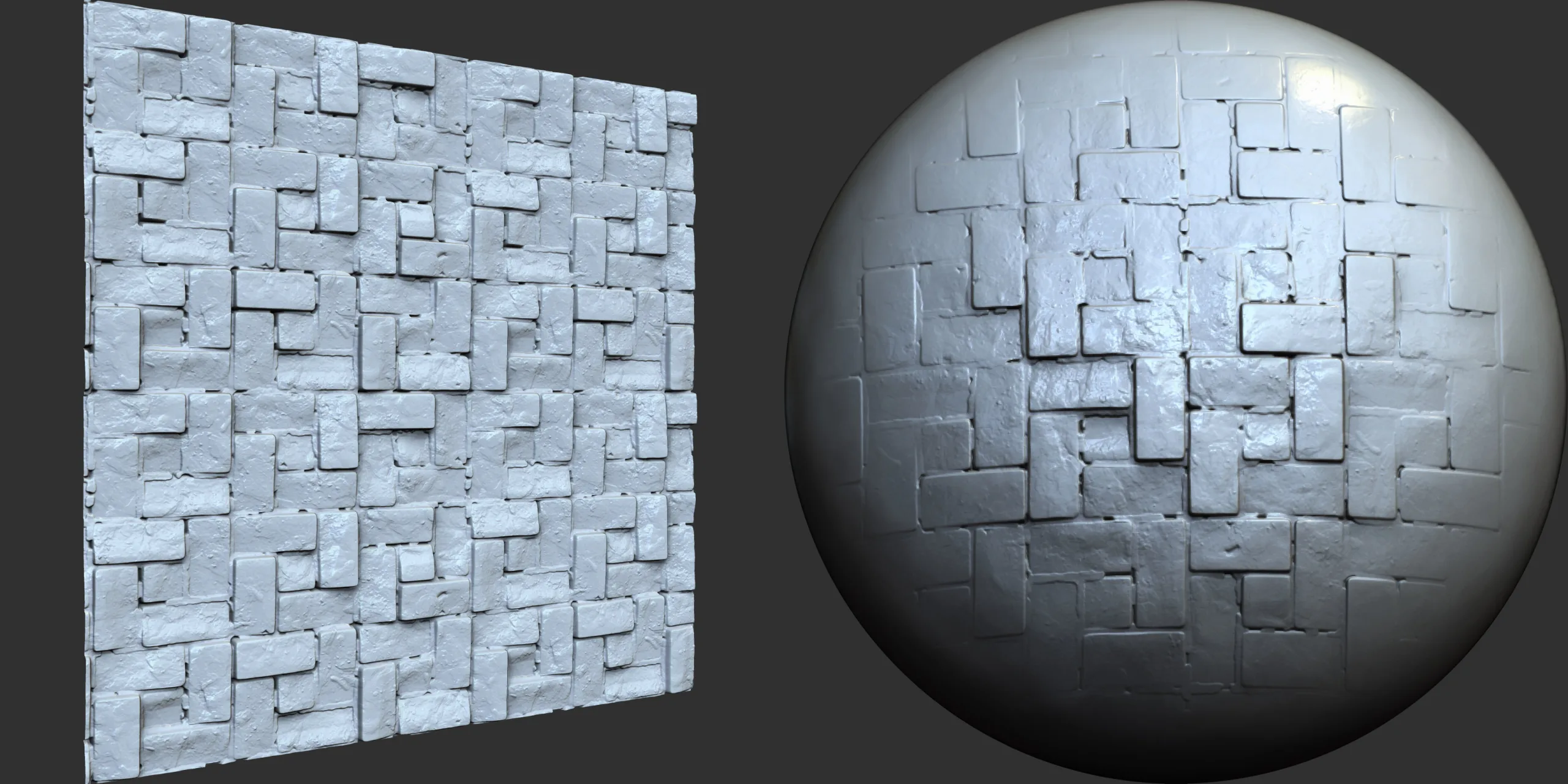 Brick Pattern Brushes, Noise and Height Map