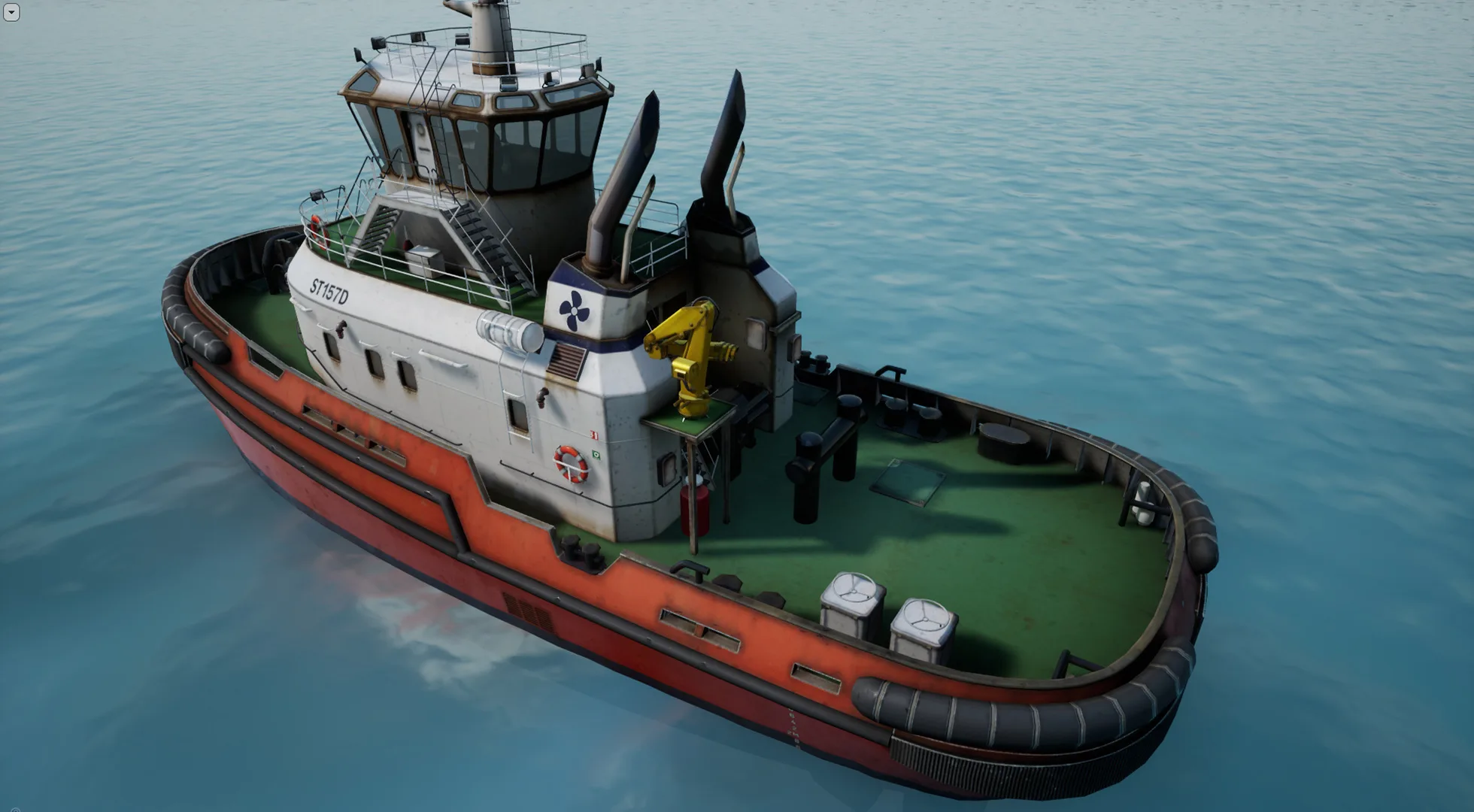 Tug Ship tugboat - low poly