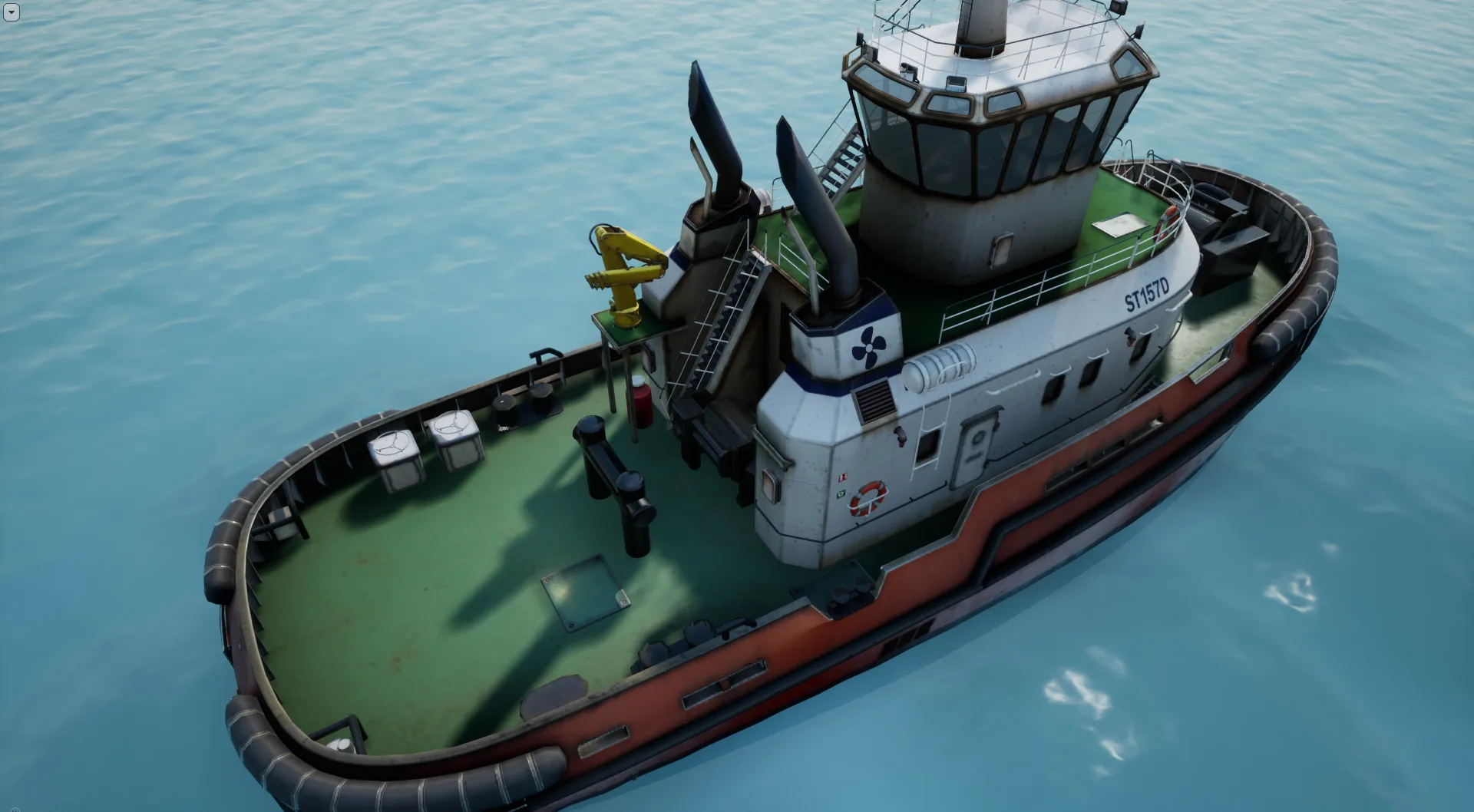 Tug Ship tugboat - low poly