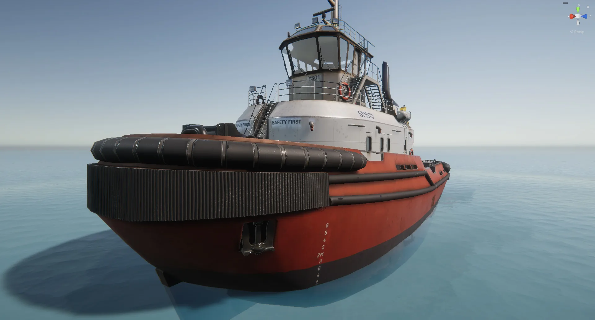 Tug Ship tugboat - low poly