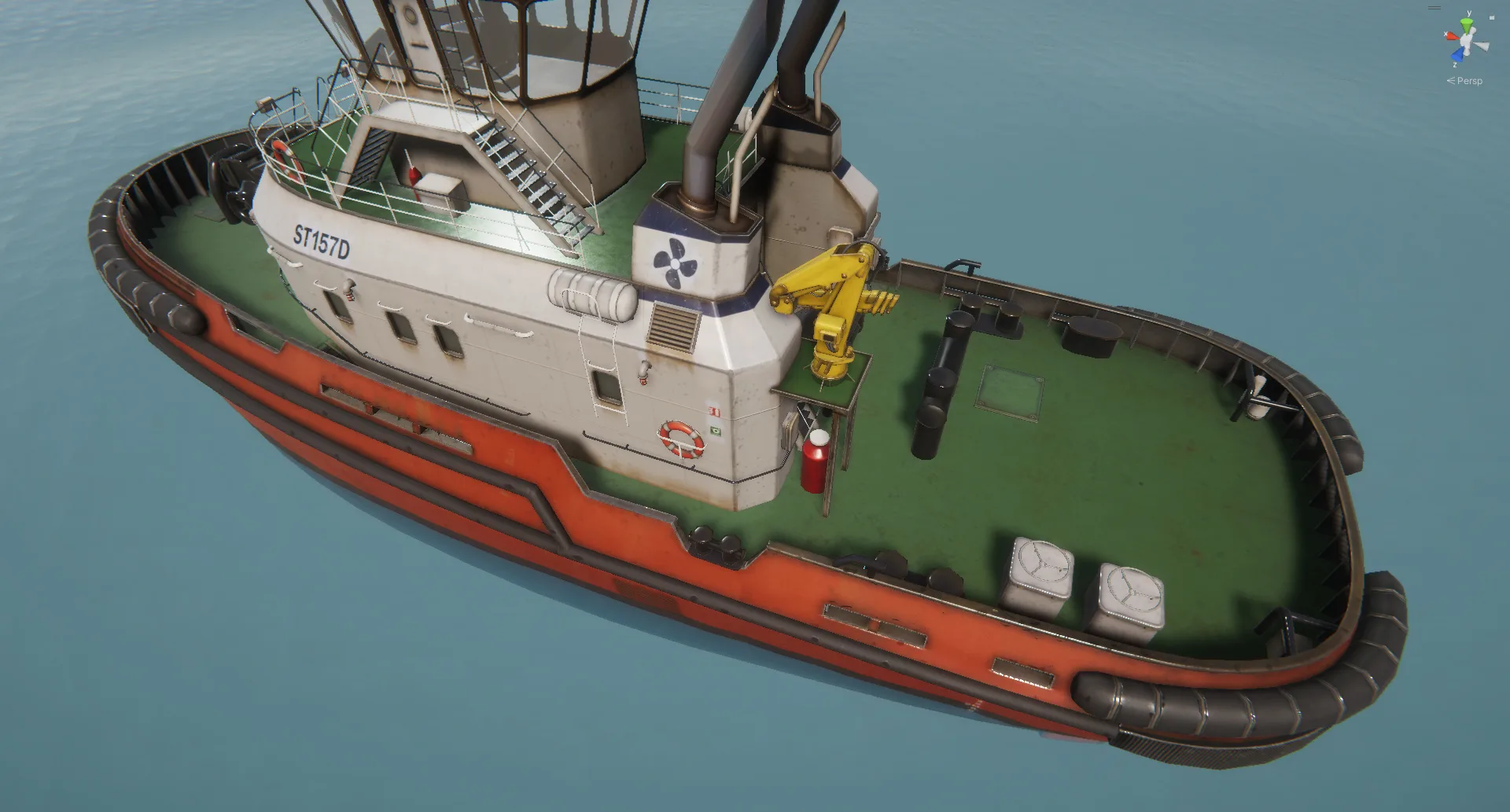 Tug Ship tugboat - low poly