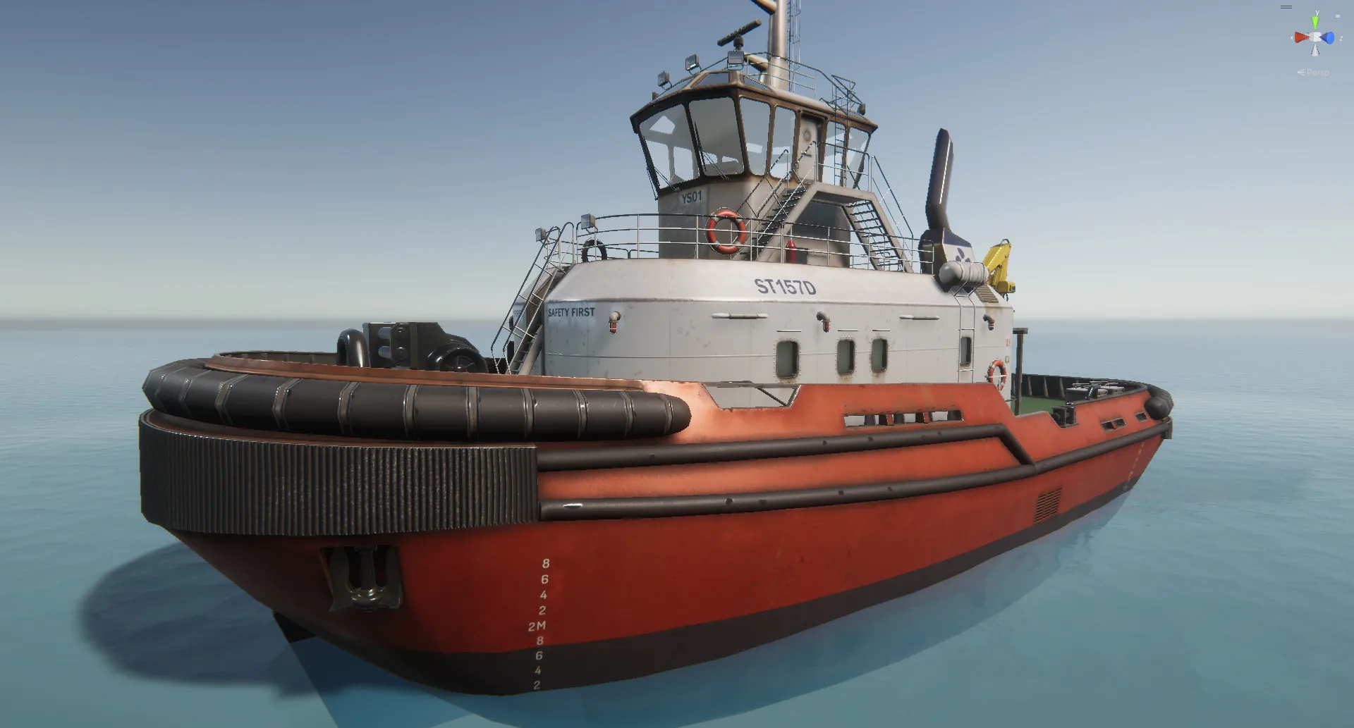 Tug Ship tugboat - low poly