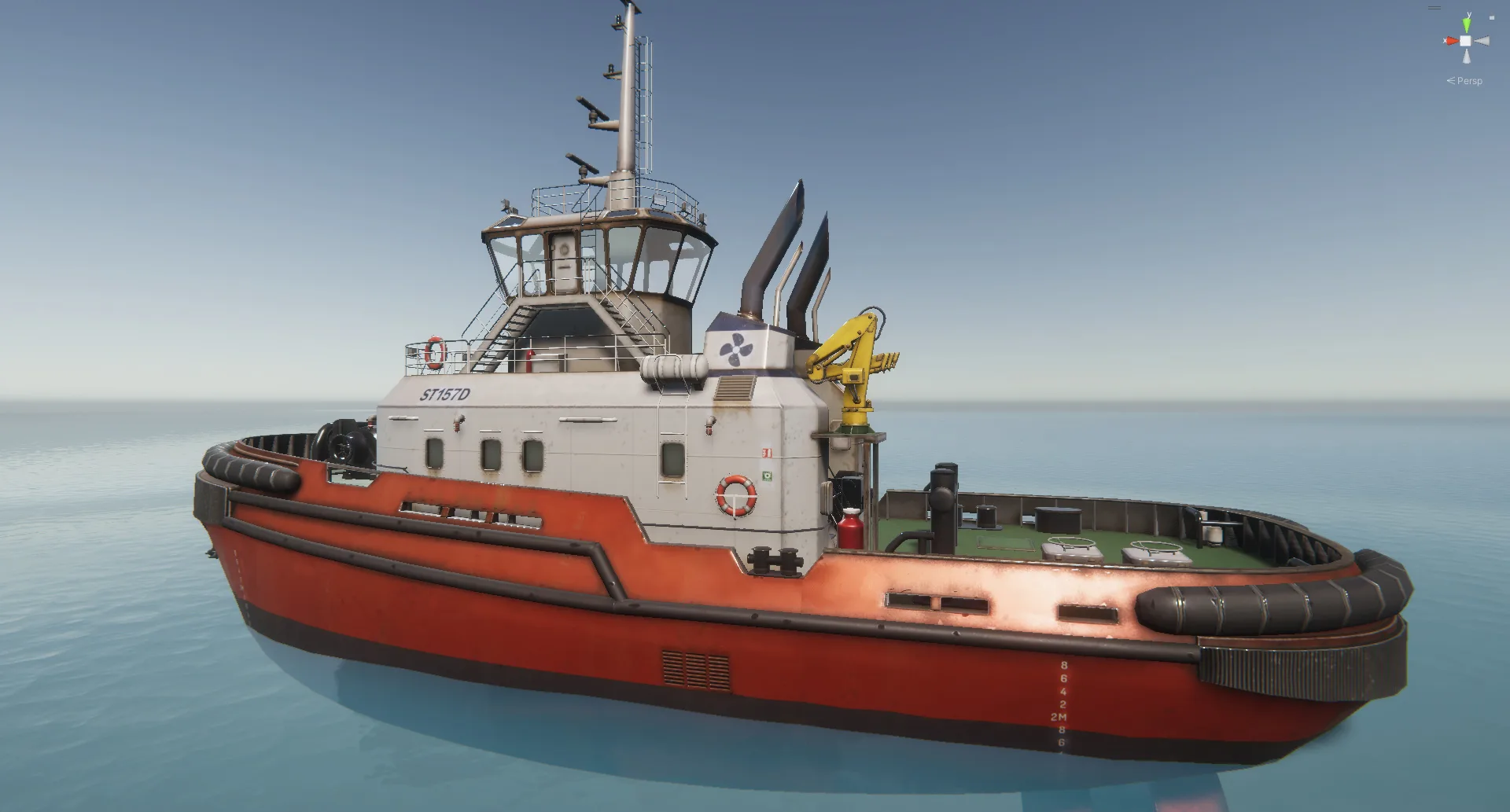 Tug Ship tugboat - low poly