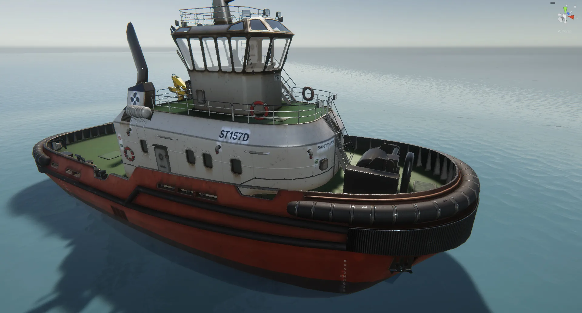 Tug Ship tugboat - low poly