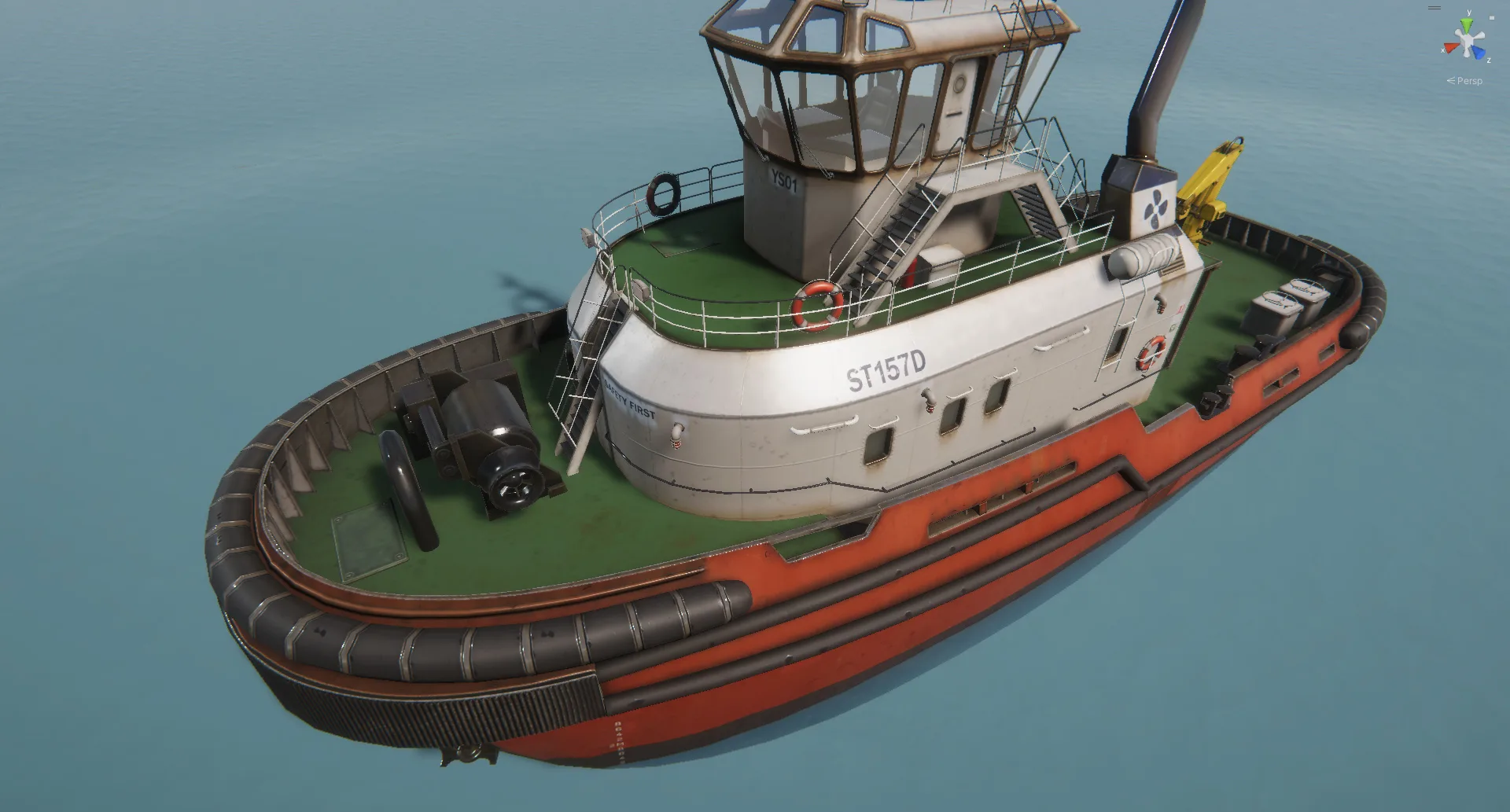 Tug Ship tugboat - low poly