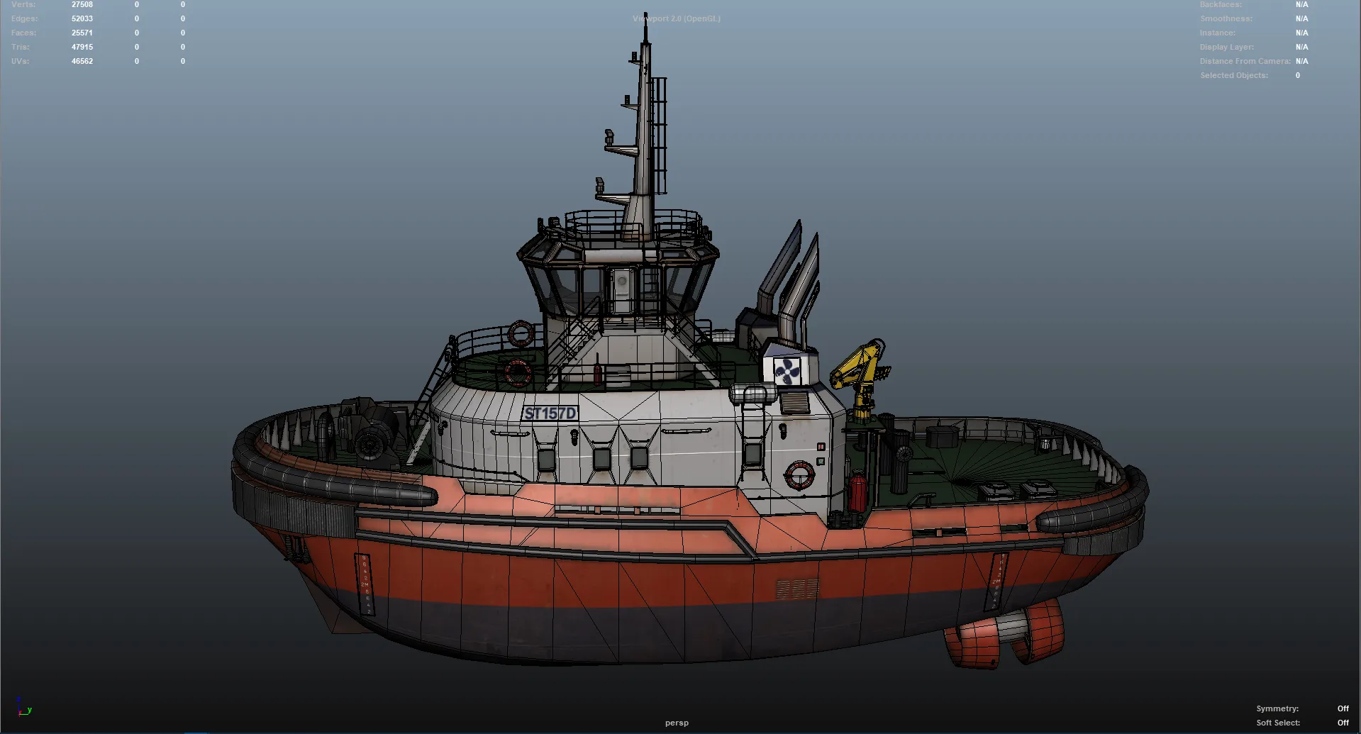 Tug Ship tugboat - low poly