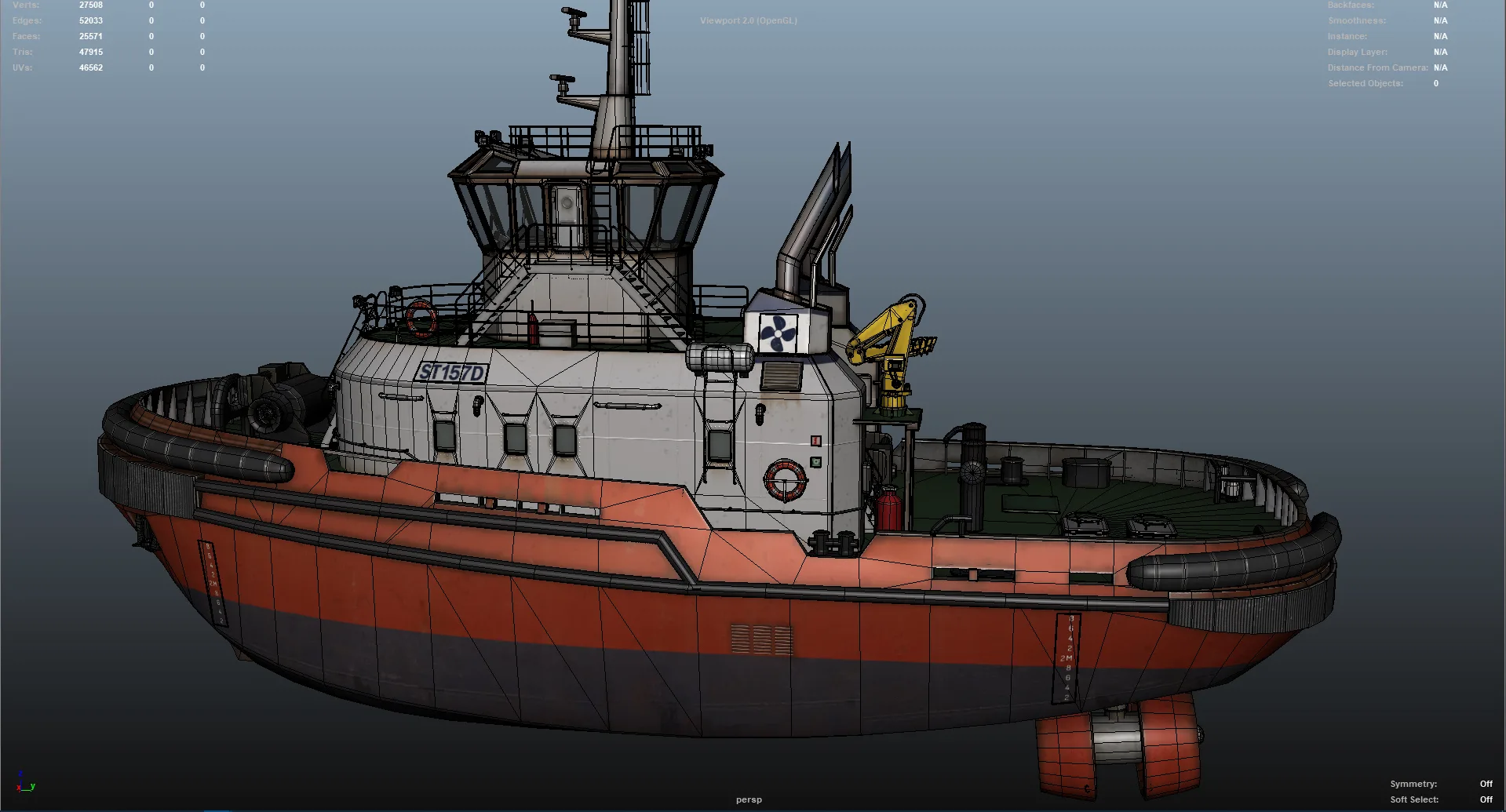 Tug Ship tugboat - low poly