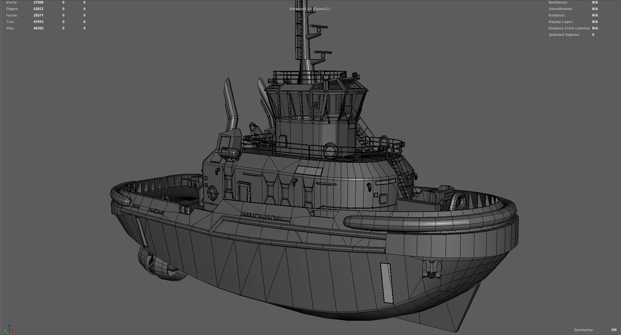 Tug Ship tugboat - low poly