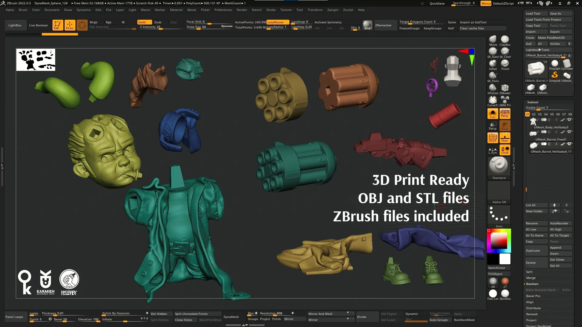 Ready to 3d print Hellbaby figure