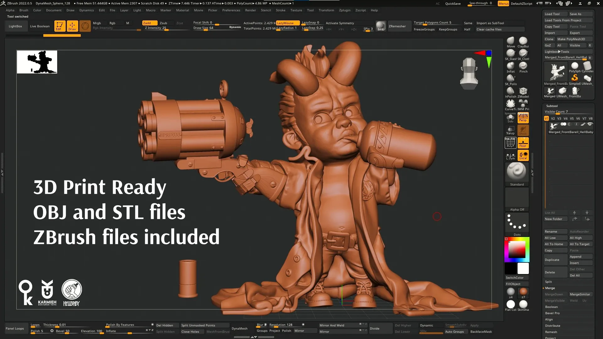 Ready to 3d print Hellbaby figure