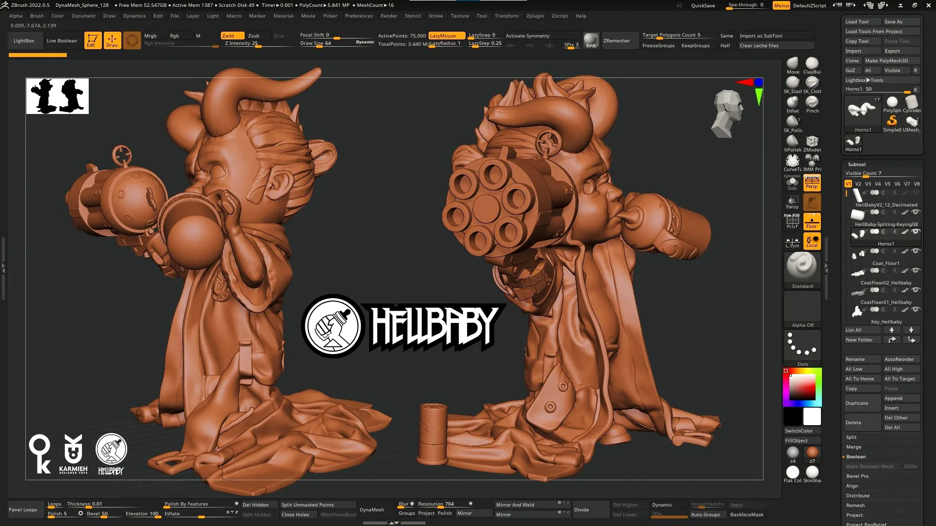Ready to 3d print Hellbaby figure