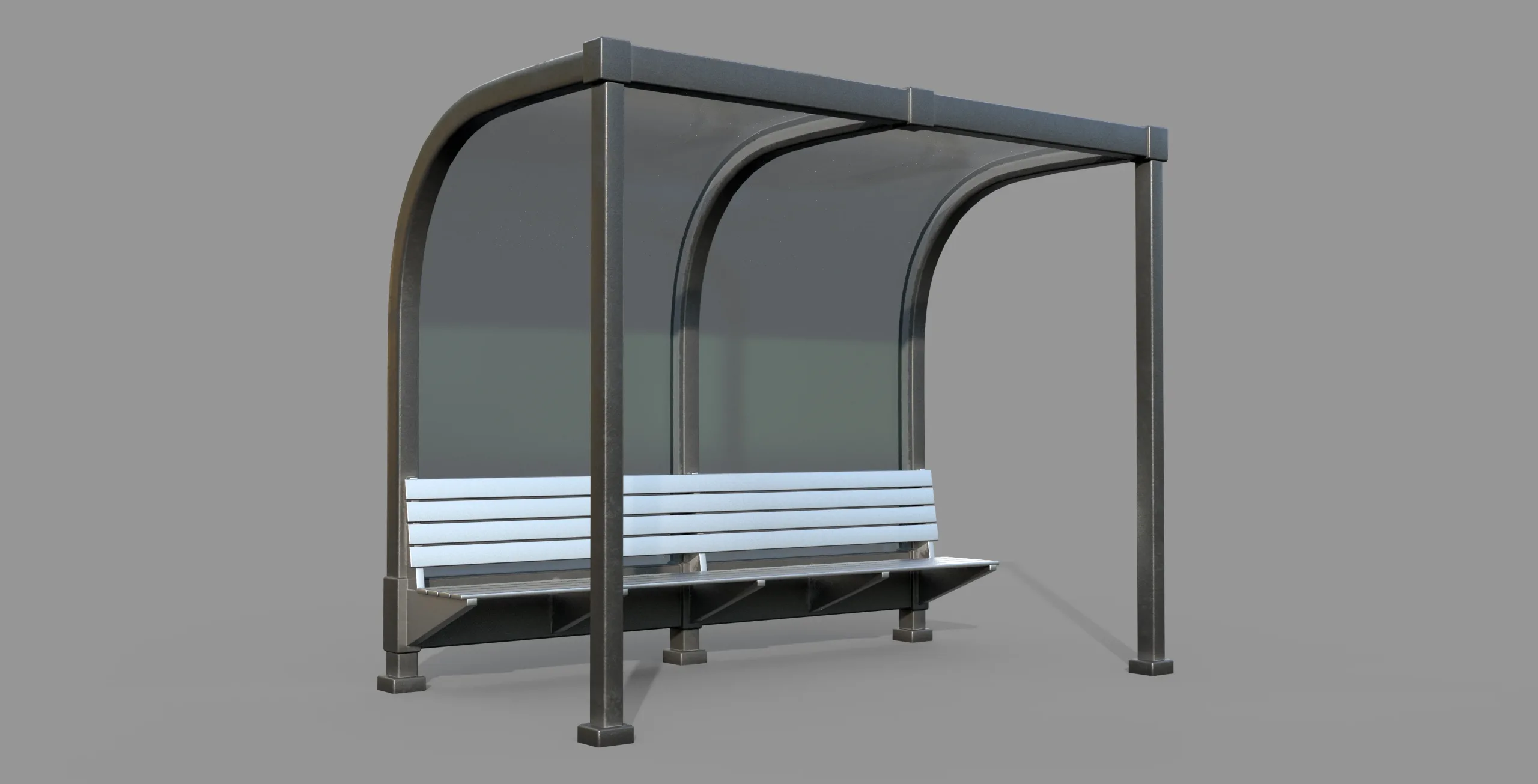 13 Bus Stop Base Mesh with UVs and Textures Vol 2