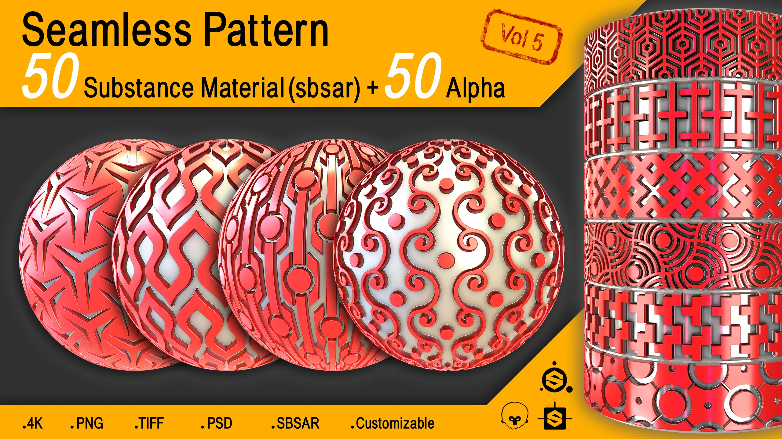 50 Seamless Pattern + Alpha (4K) Vol 5