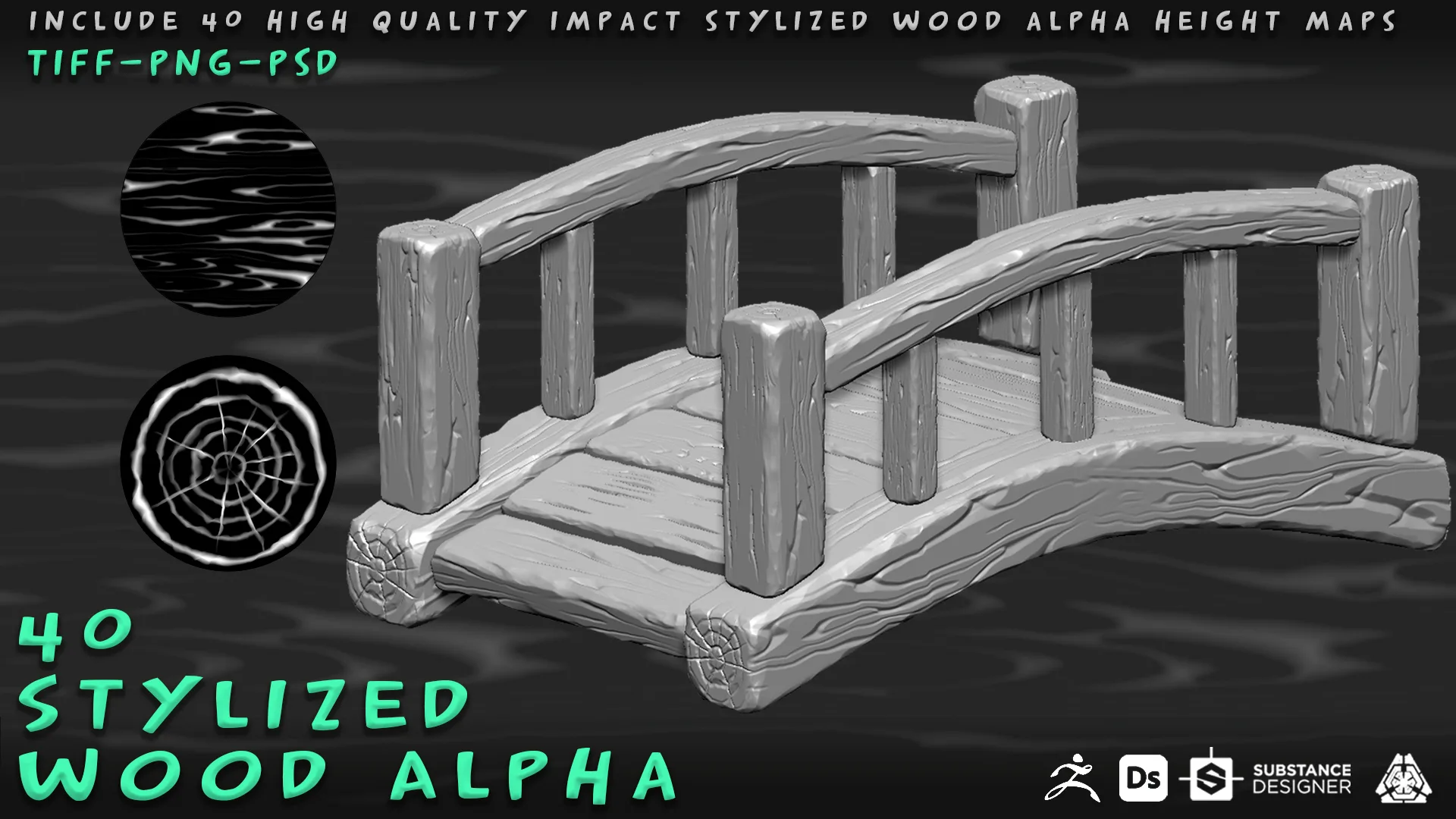 40 Stylized Wood Alpha