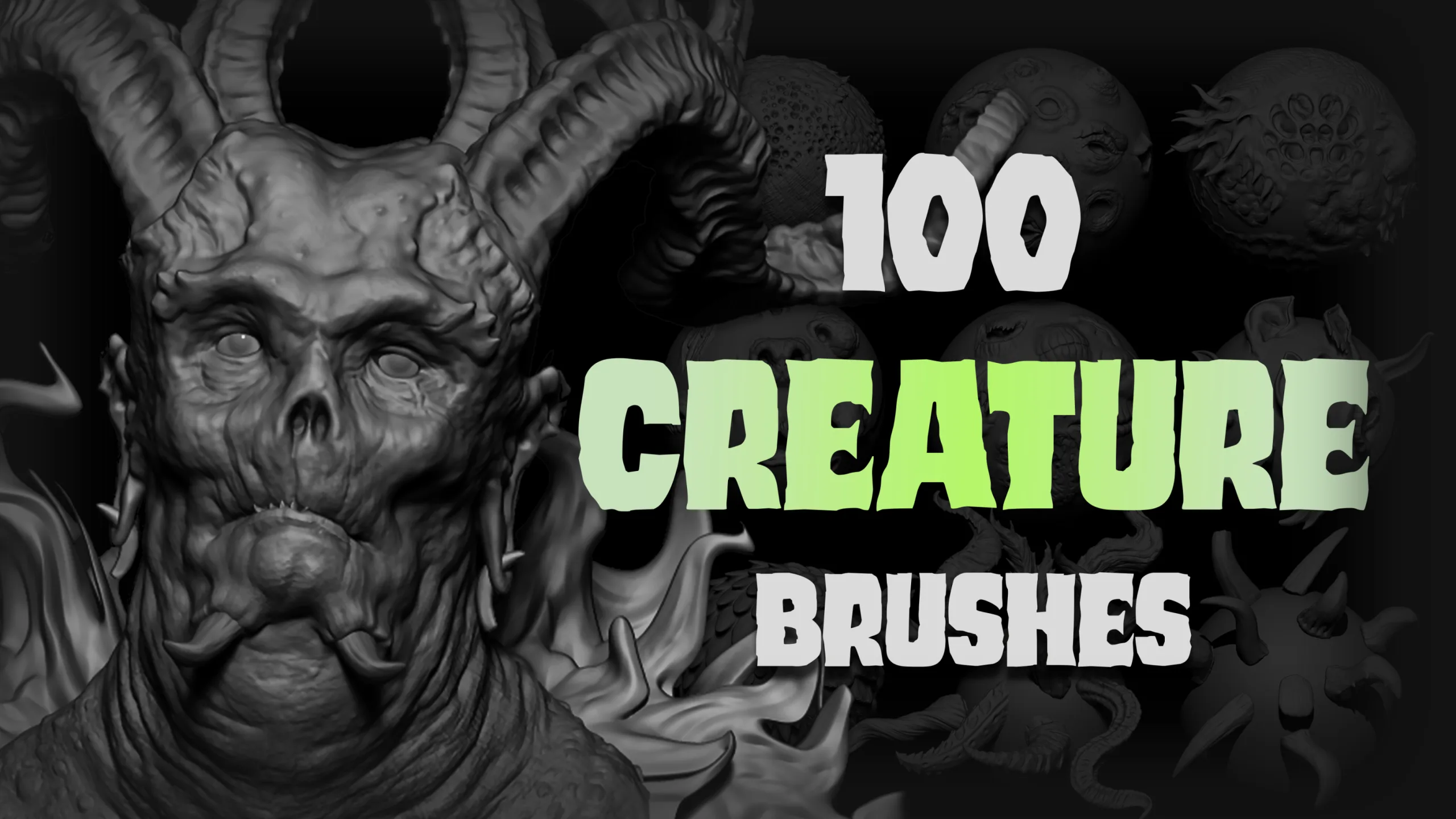 Zbrush + Blender - 100 Creature IMM and VDM Brush Mega Pack