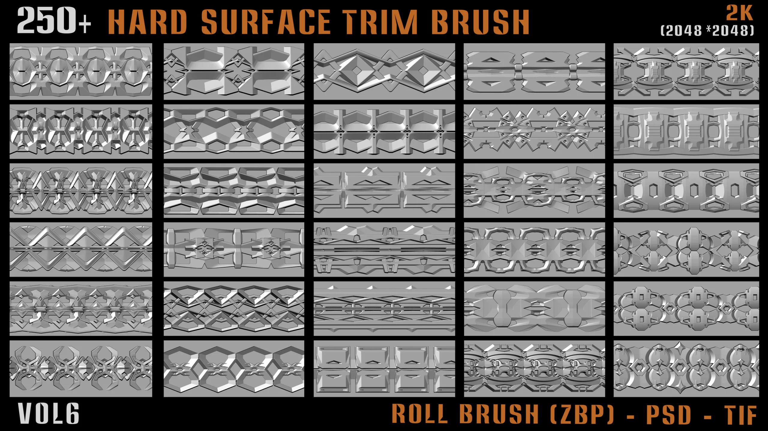 250+ Hard Surface Trim Brush - Vol6