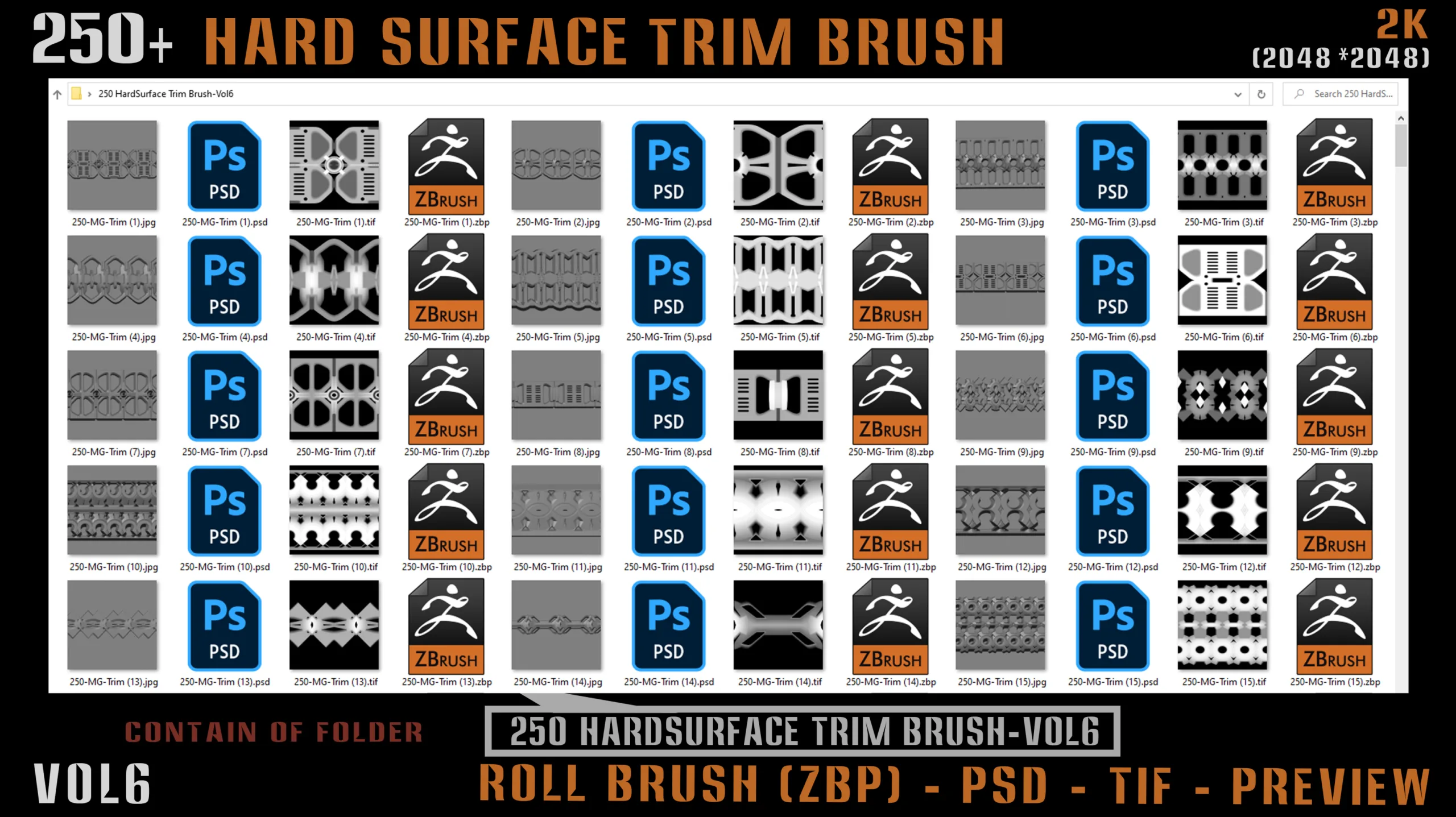 250+ Hard Surface Trim Brush - Vol6