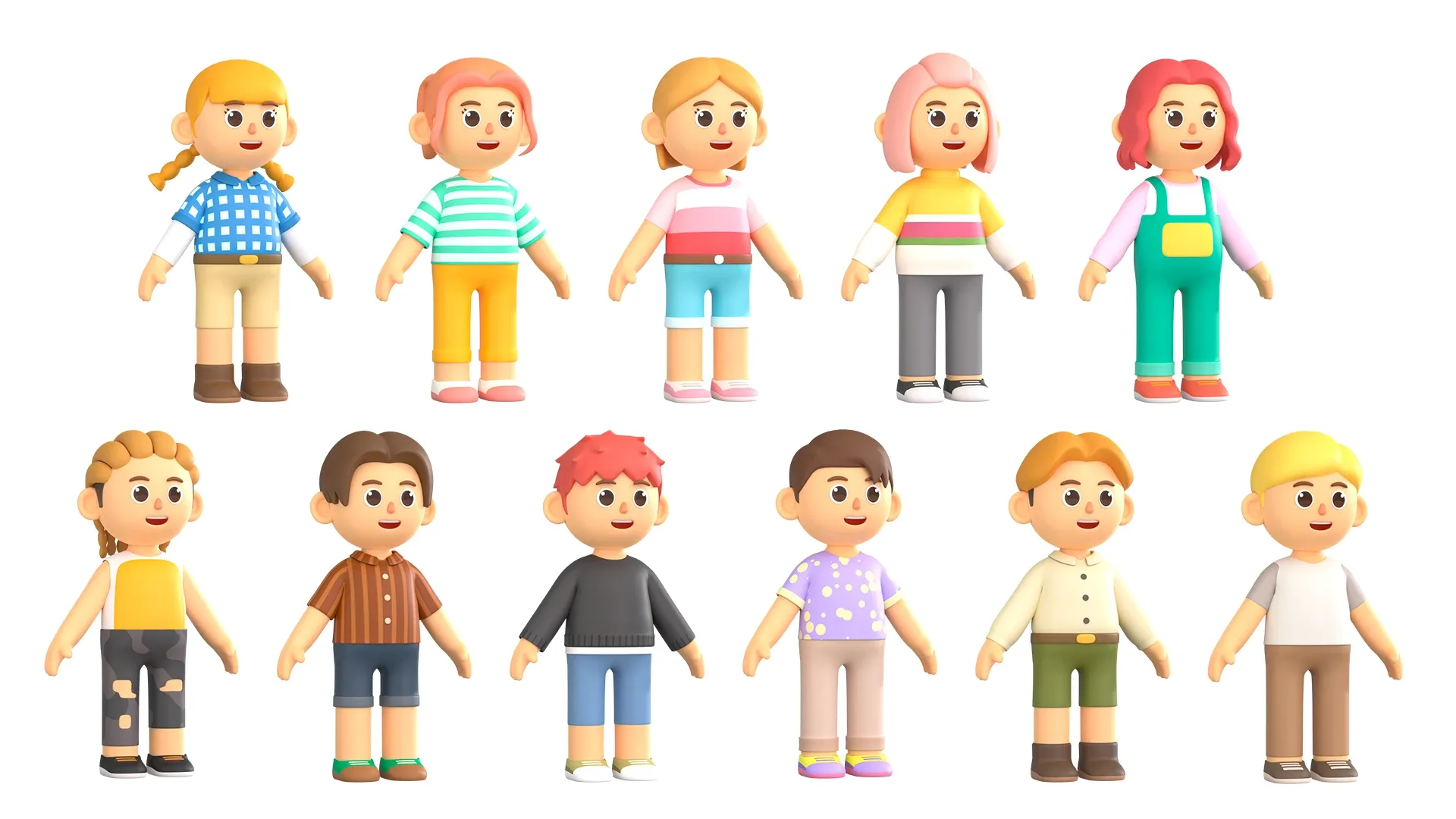 RIGGED CASUAL CHARACTERS 2 - PACK 1