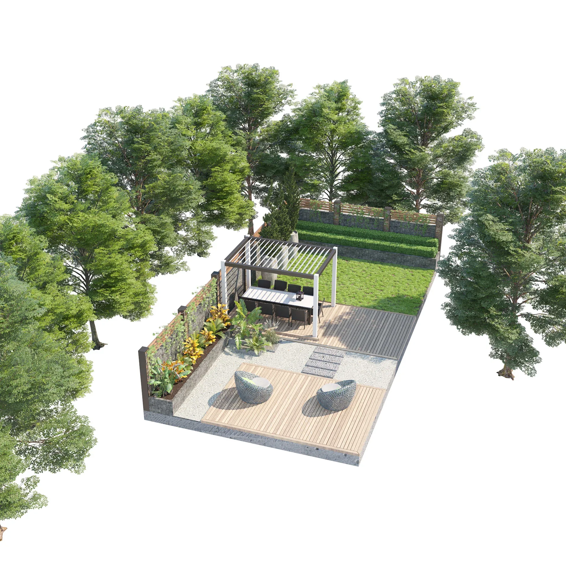 House garden landscape 3d model