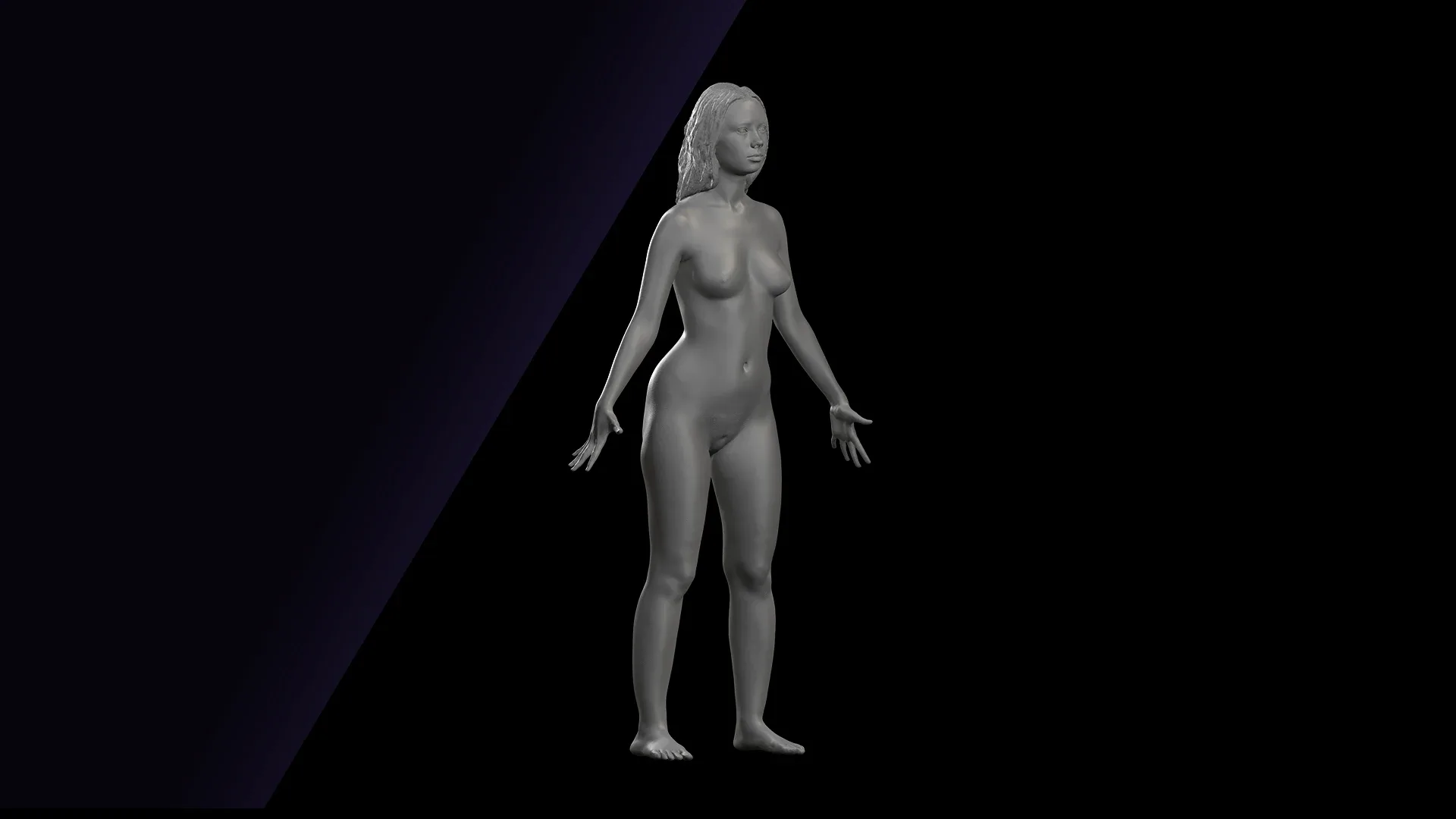 Cleaned A Pose Scan | 3D Model Elmira Nude