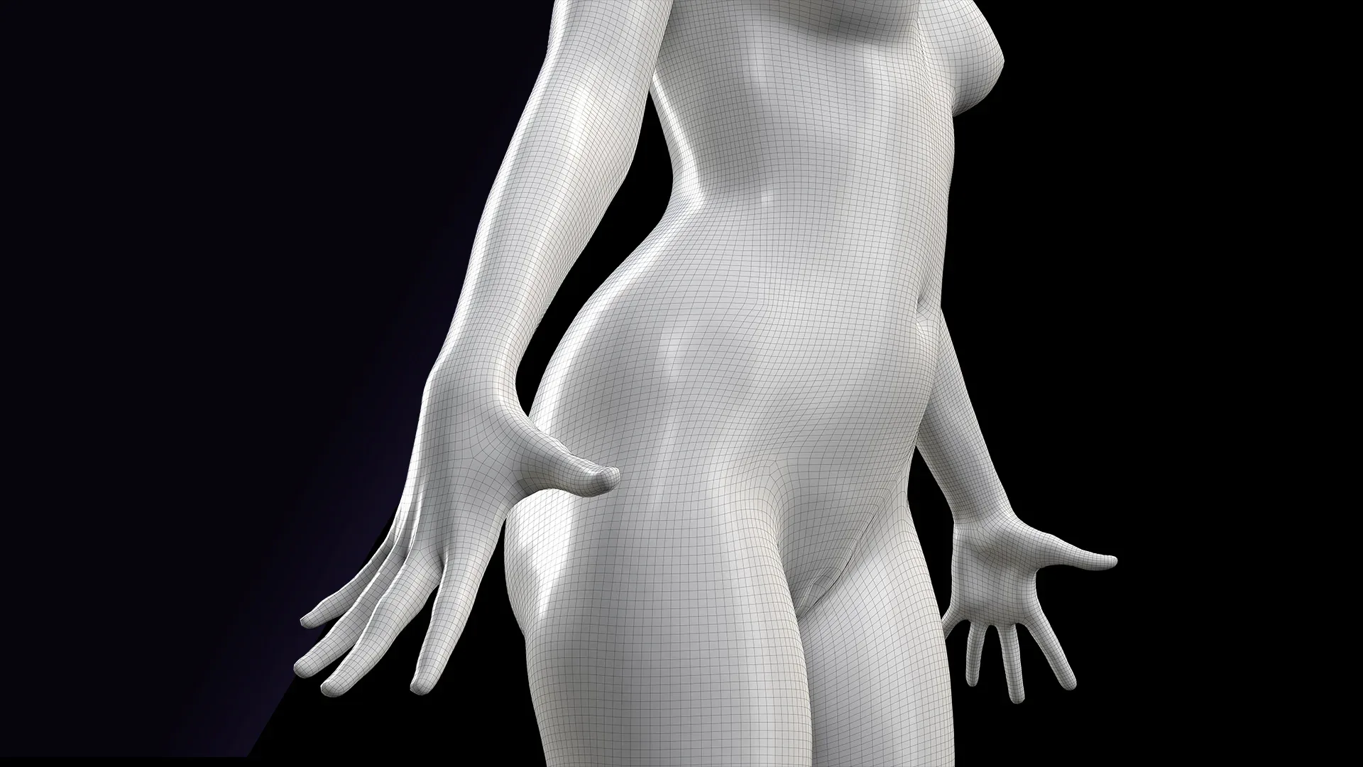 Cleaned A Pose Scan | 3D Model Elmira Nude