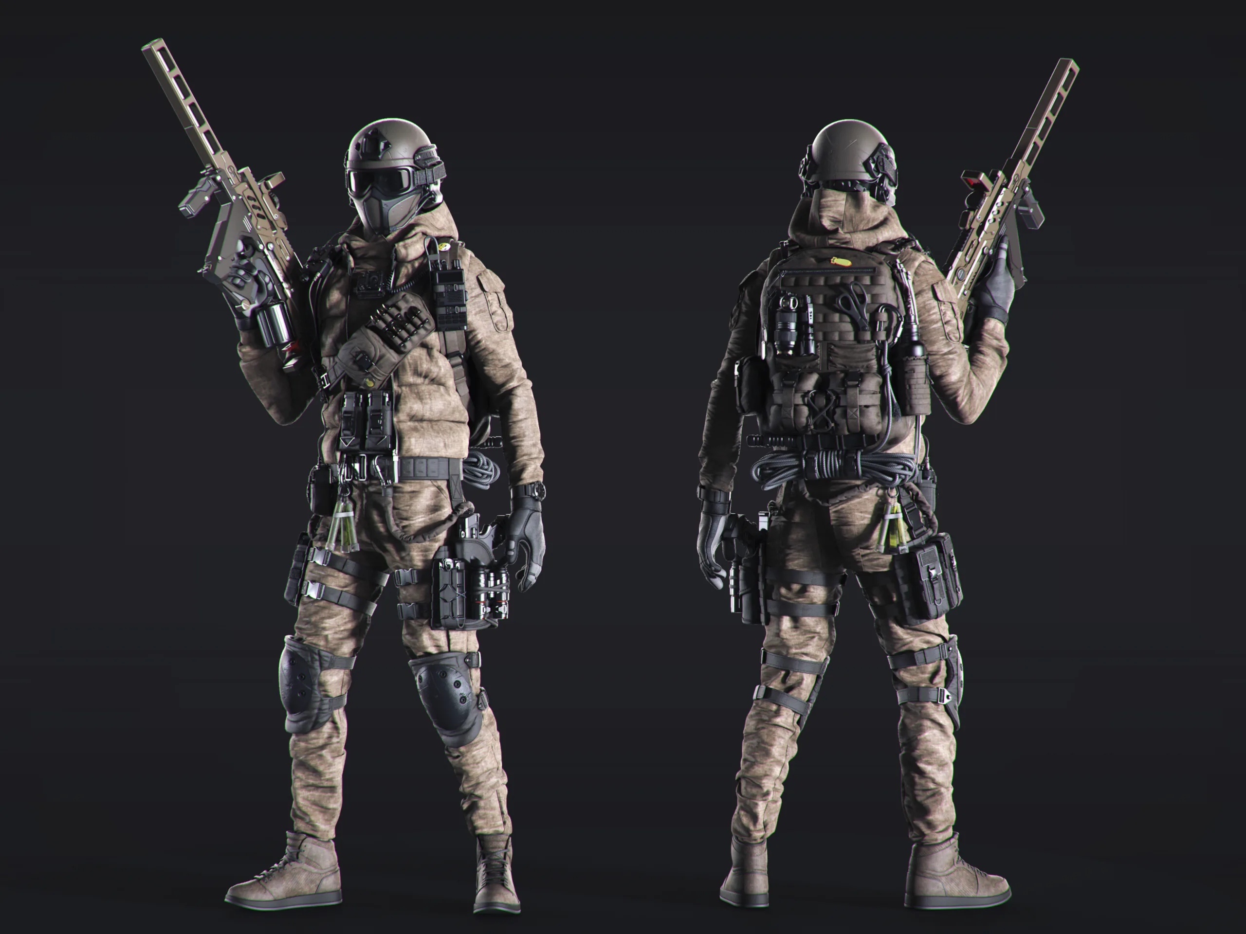 50 HQ Poses 3D models of soldiers