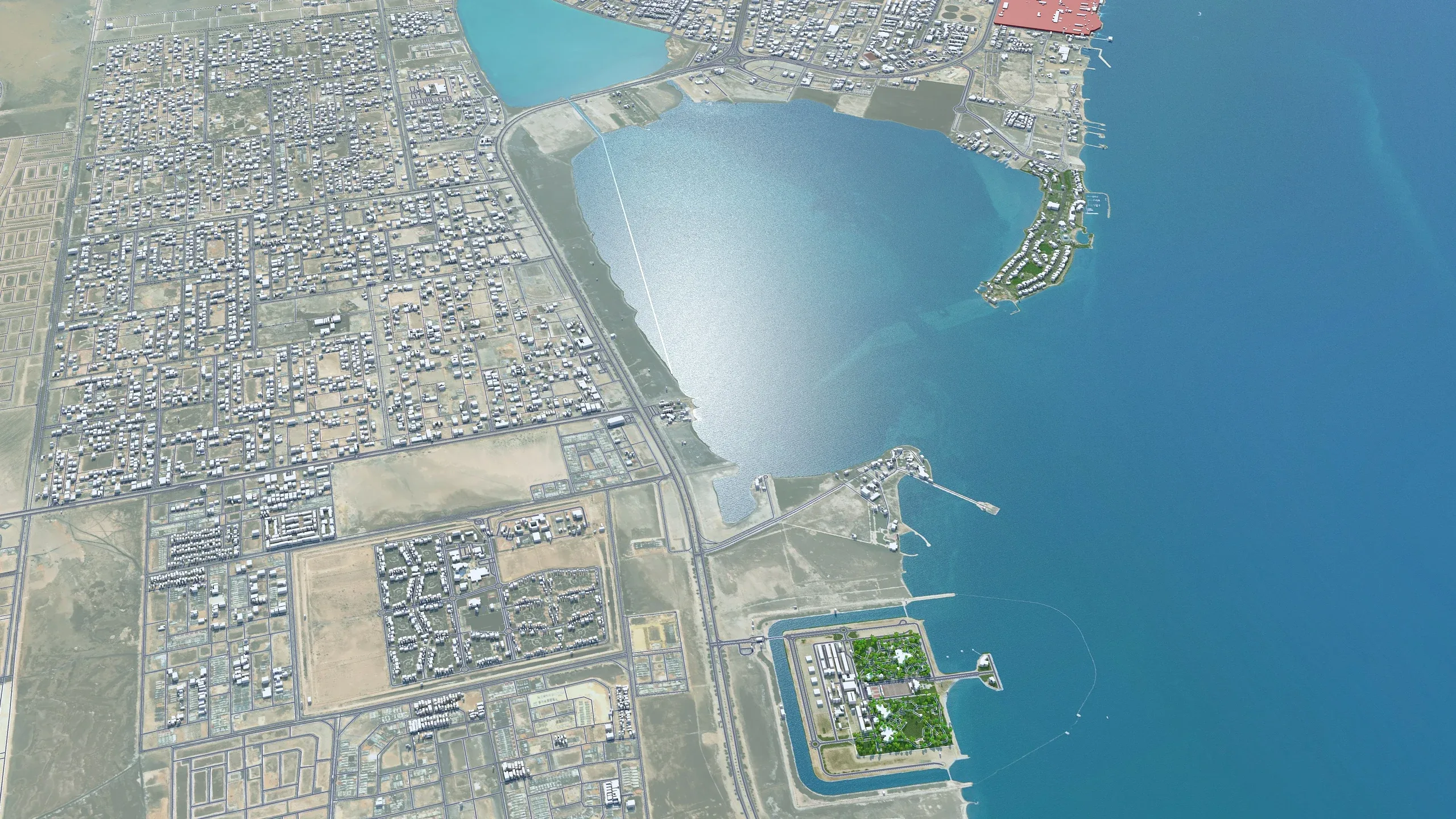 Al Khobar city Saudi Arabia 3d model 50km