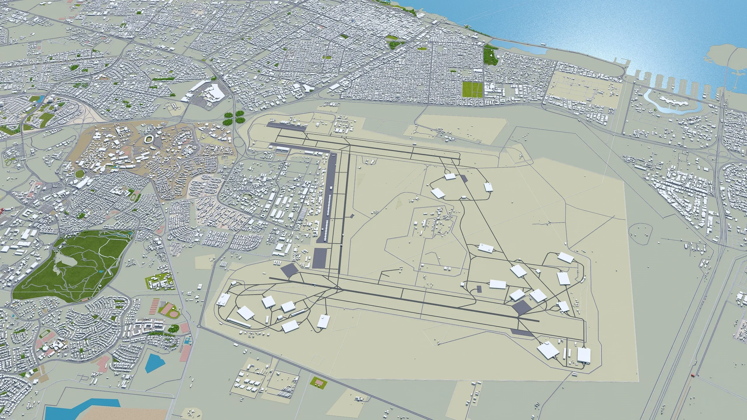 Al Khobar city Saudi Arabia 3d model 50km