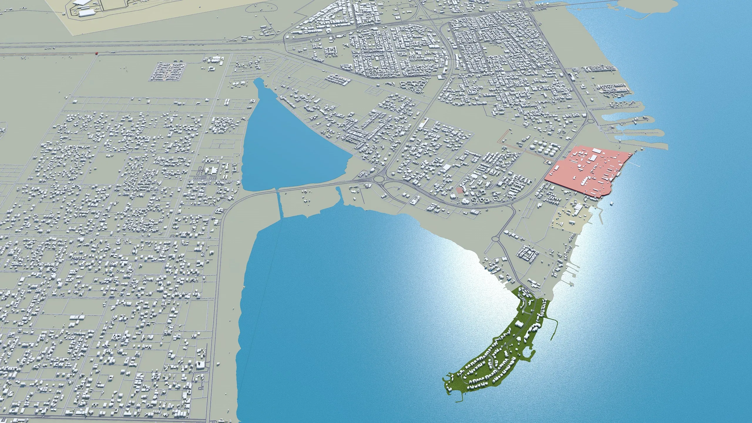 Al Khobar city Saudi Arabia 3d model 50km