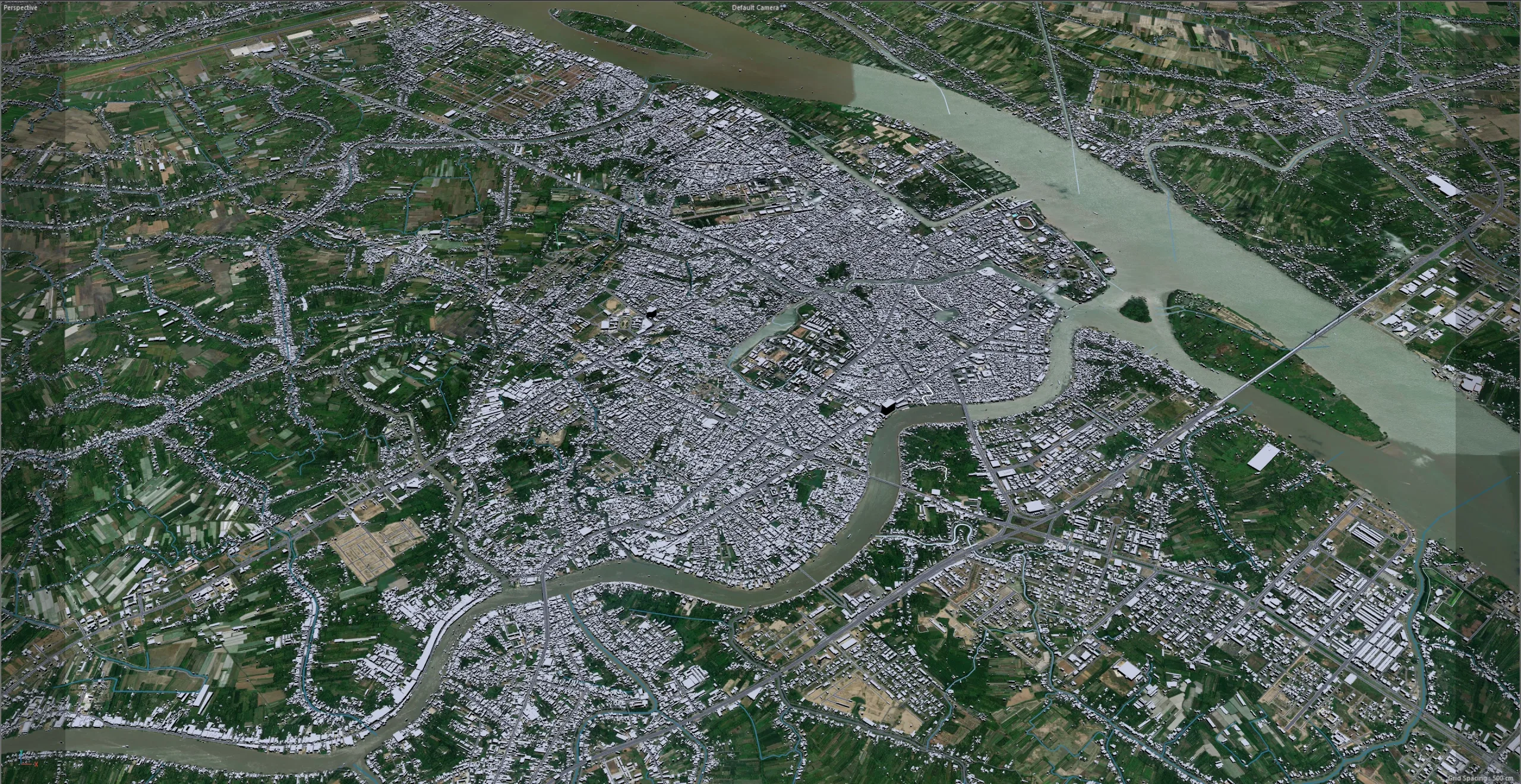 Can Tho city Vietnam 3d model 30km