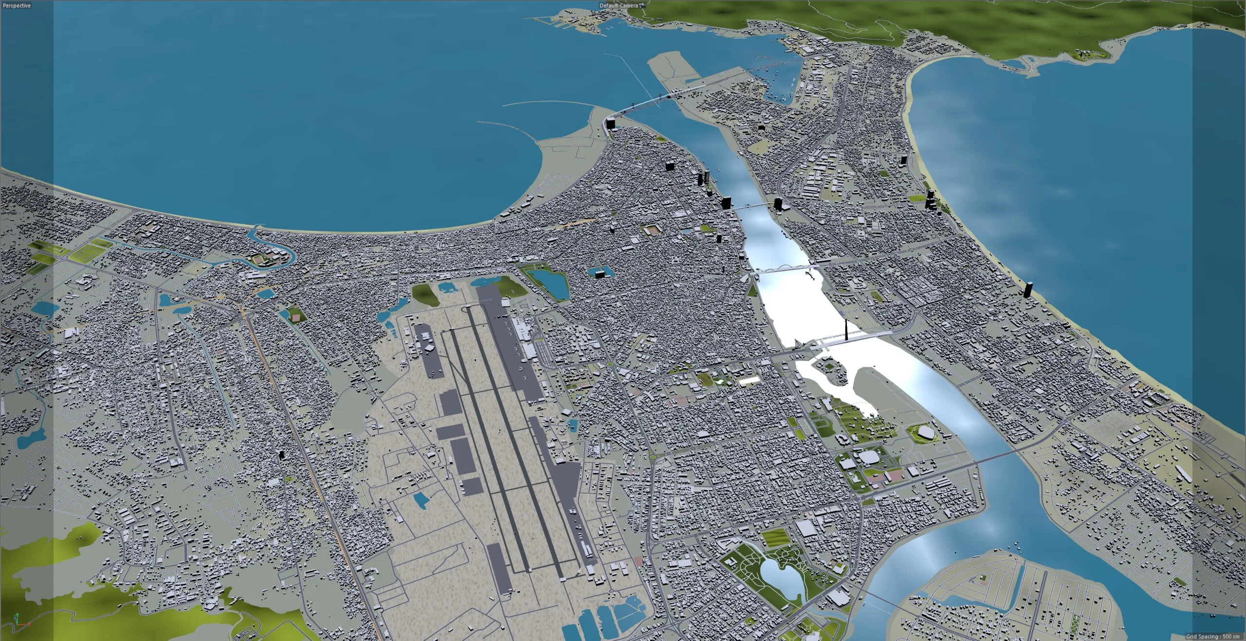 Da Nang city Vietnam 3d model 60km