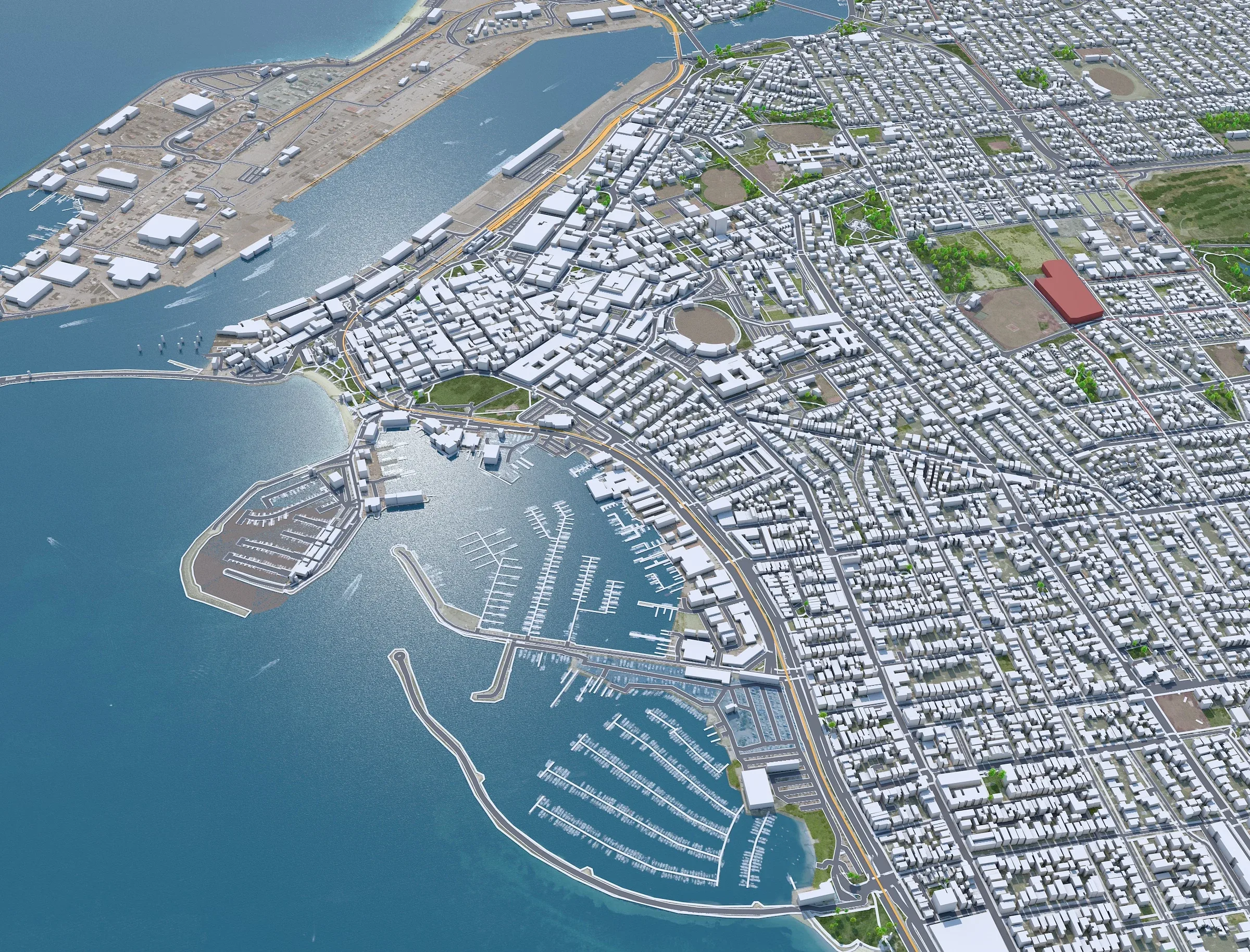 Fremantle city Western Australia 3d model 15km