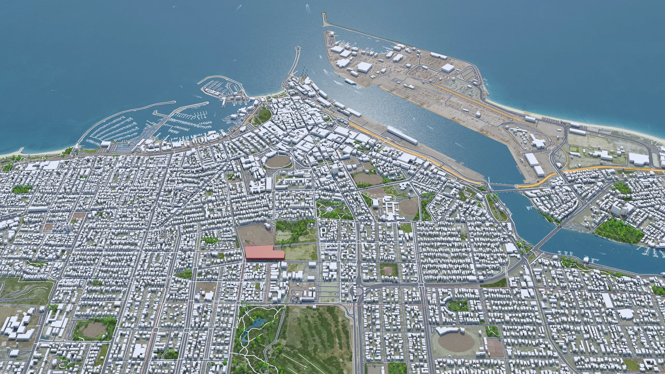 Fremantle city Western Australia 3d model 15km