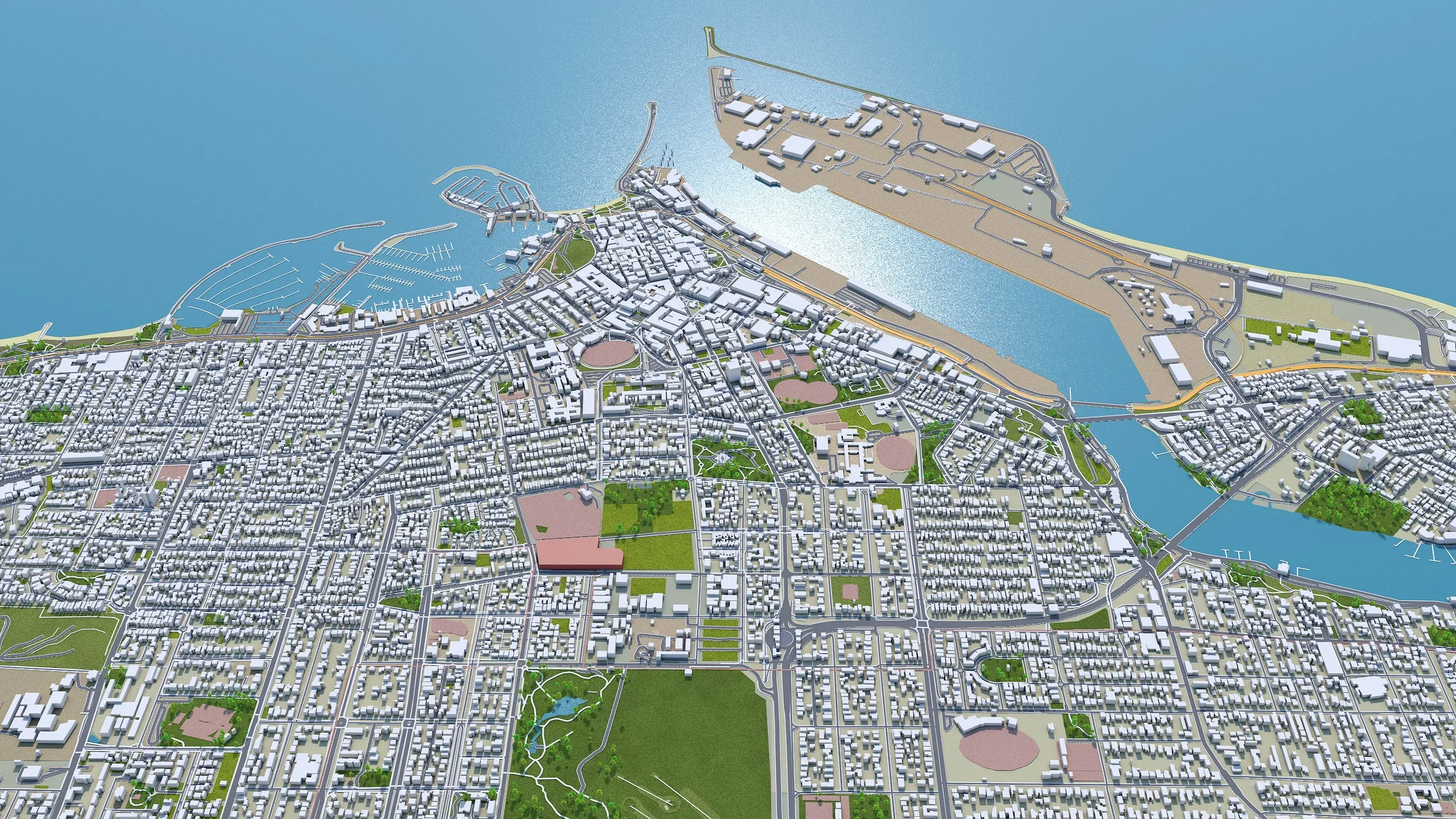 Fremantle city Western Australia 3d model 15km