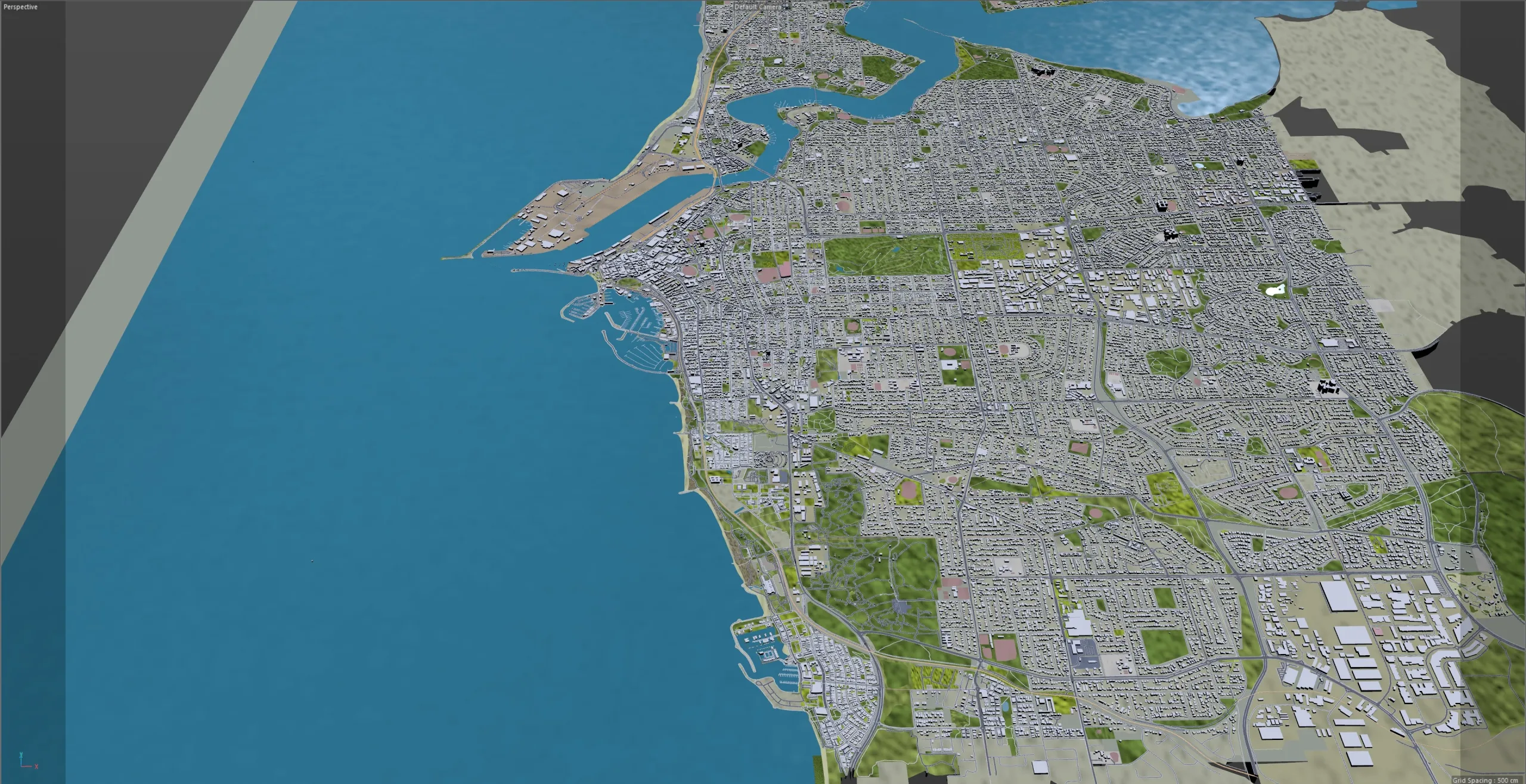 Fremantle city Western Australia 3d model 15km