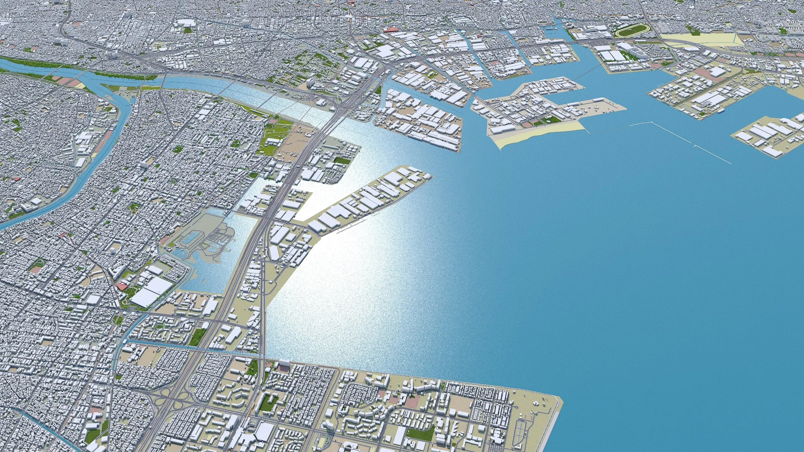 Funabashi City Chiba Japan 3d model 30km