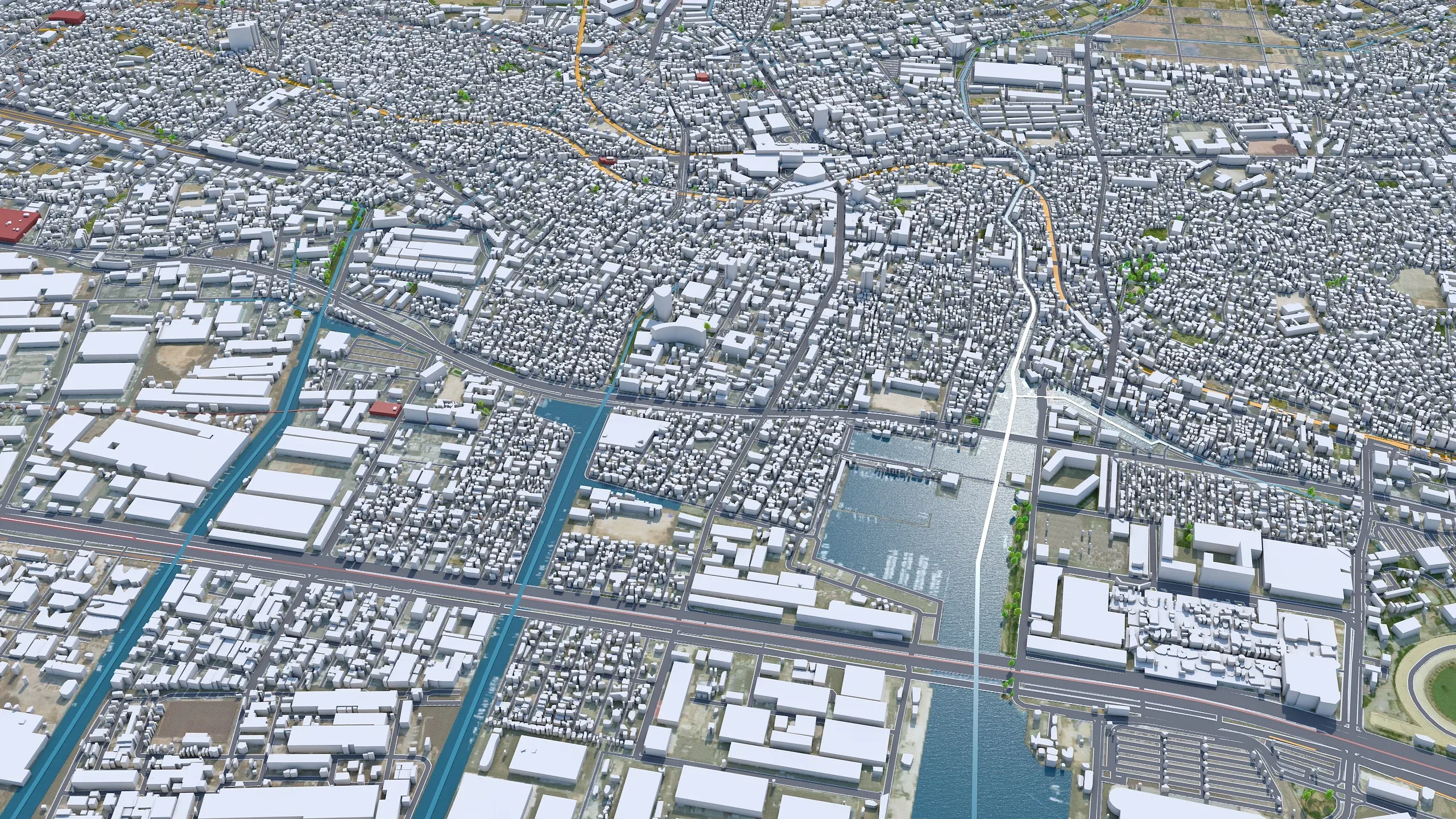 Funabashi City Chiba Japan 3d model 30km