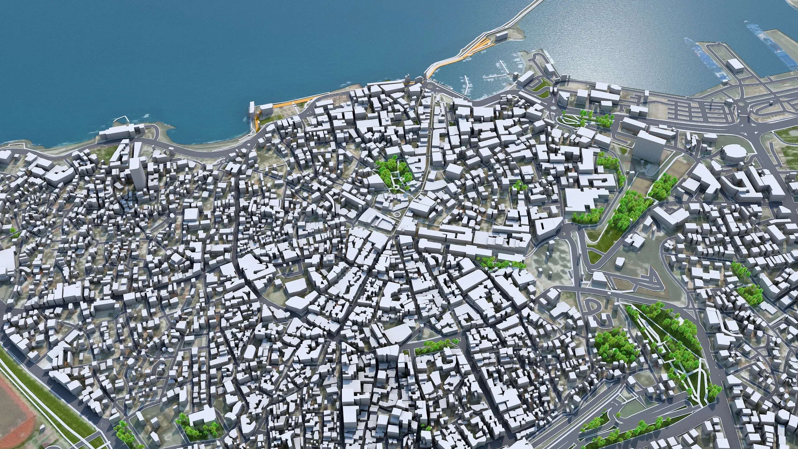 Heraklion city Greece 3d model 30km