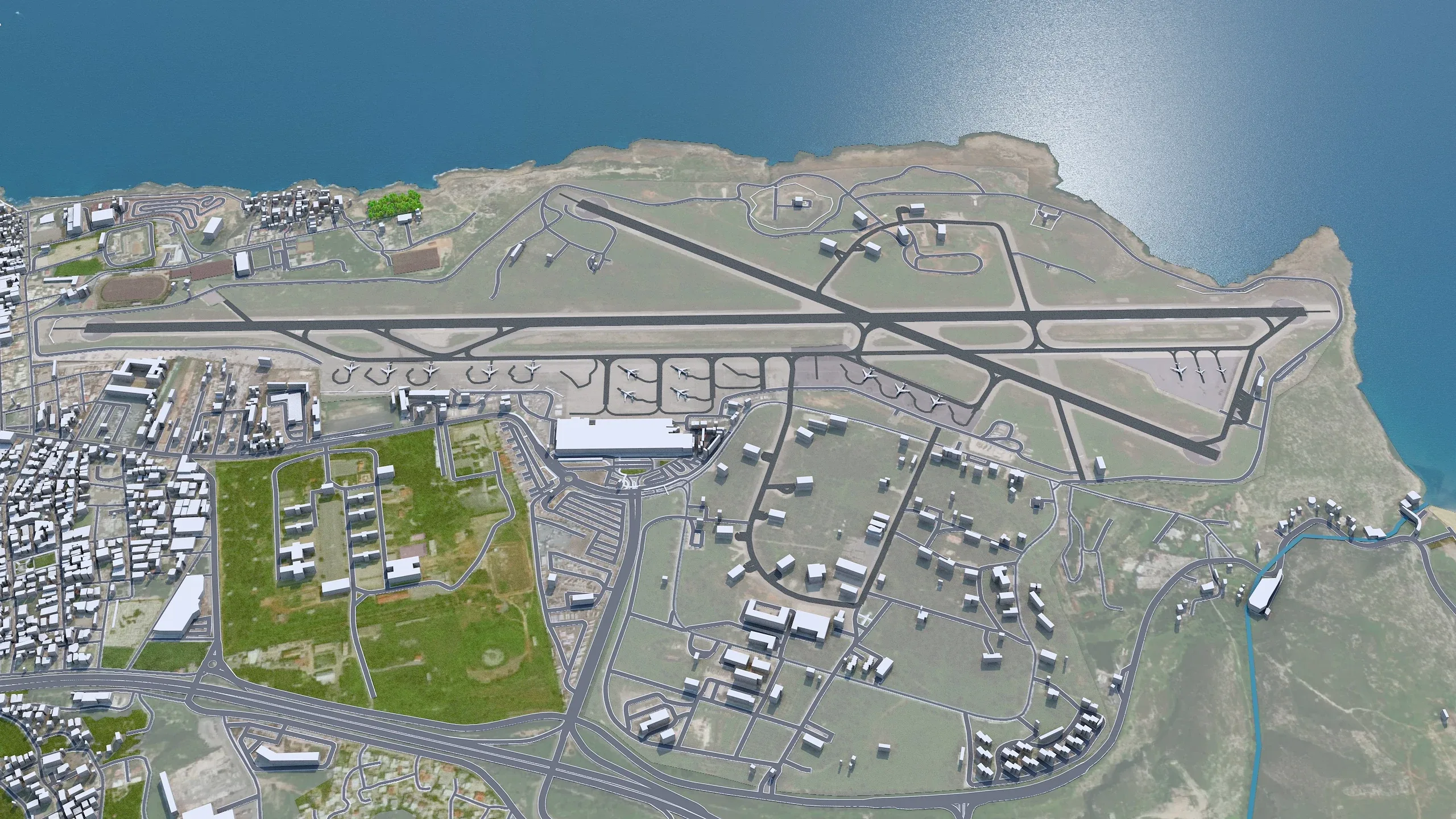 Heraklion city Greece 3d model 30km