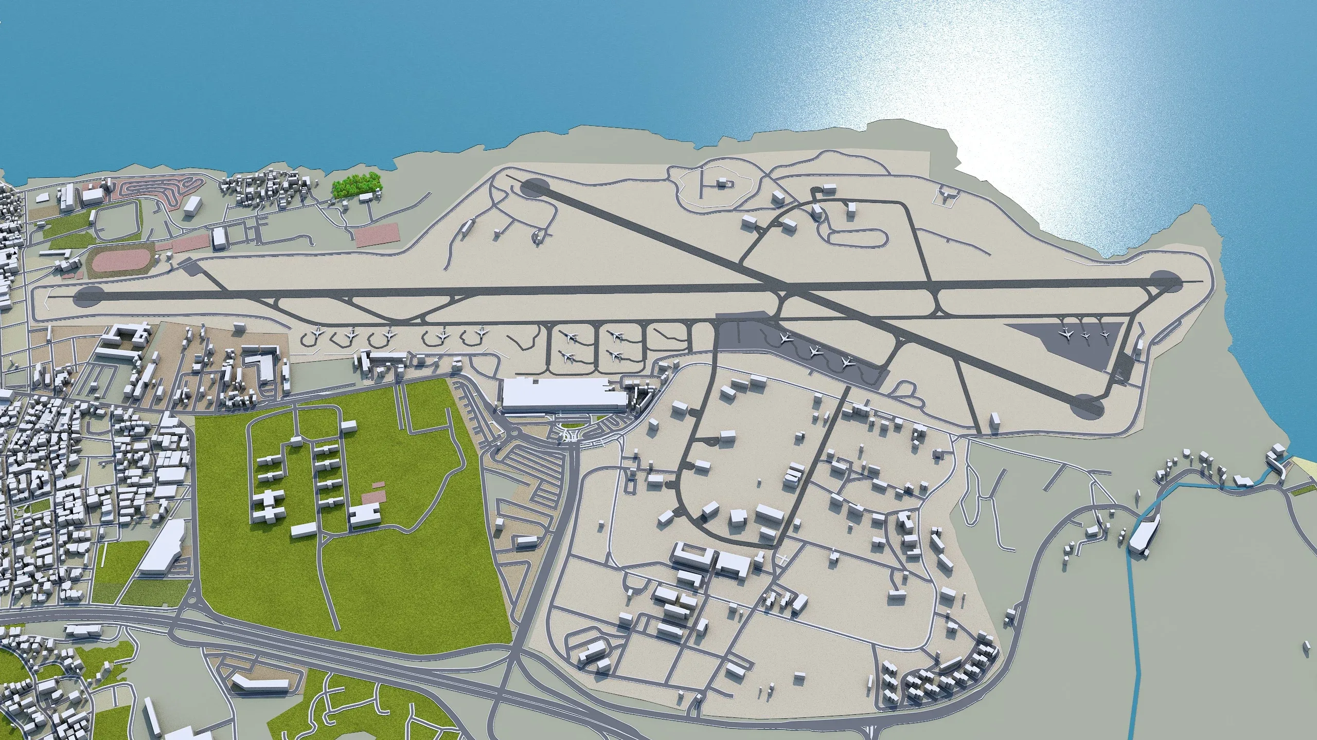 Heraklion city Greece 3d model 30km