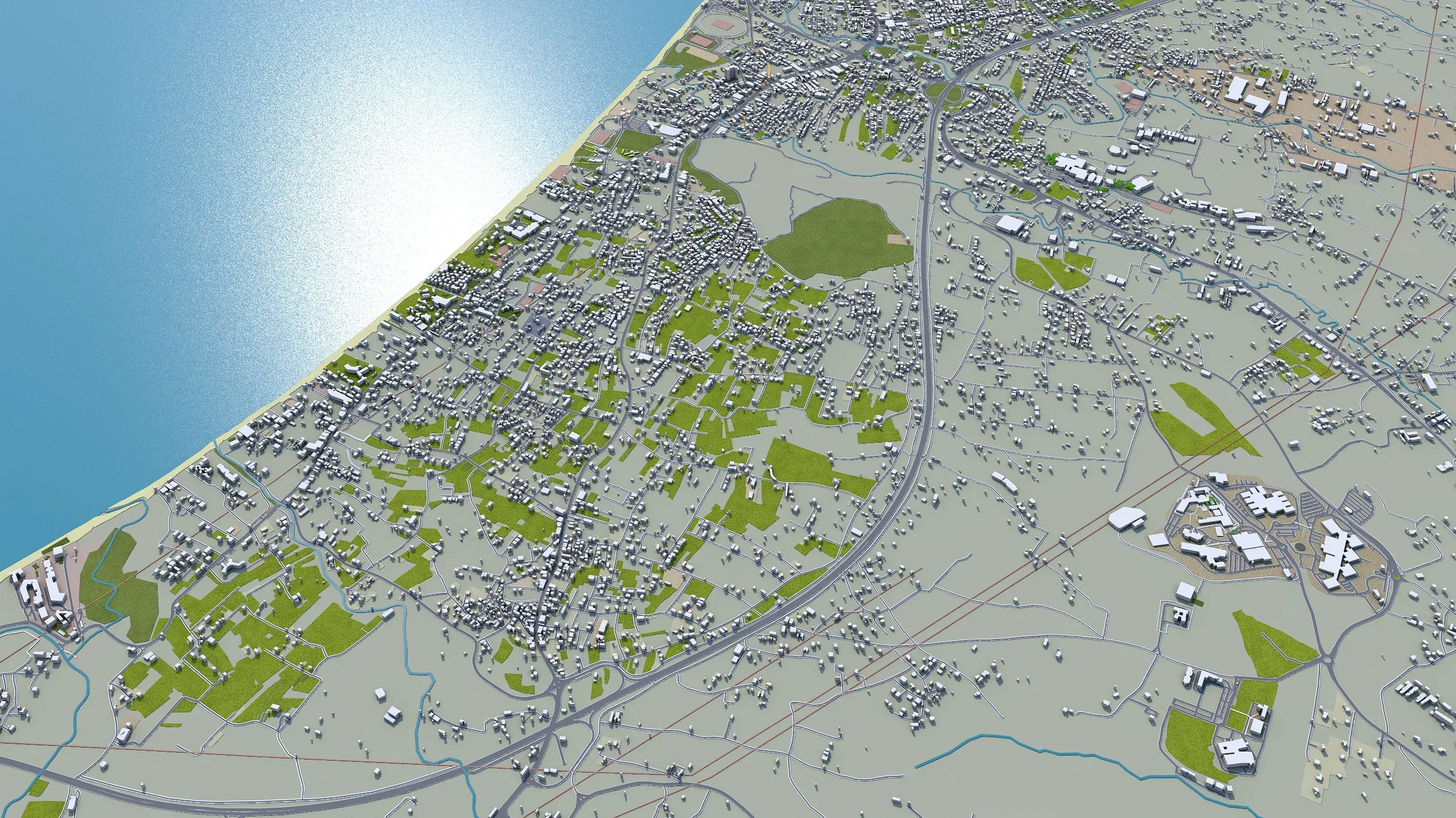 Heraklion city Greece 3d model 30km