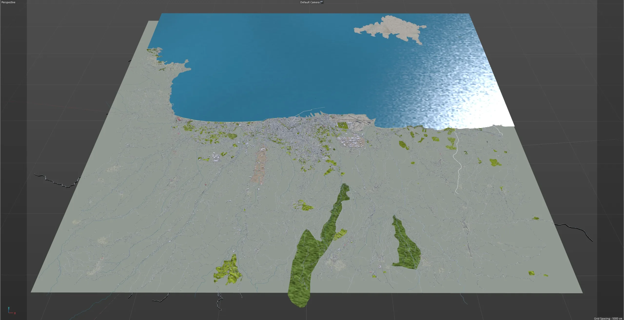 Heraklion city Greece 3d model 30km